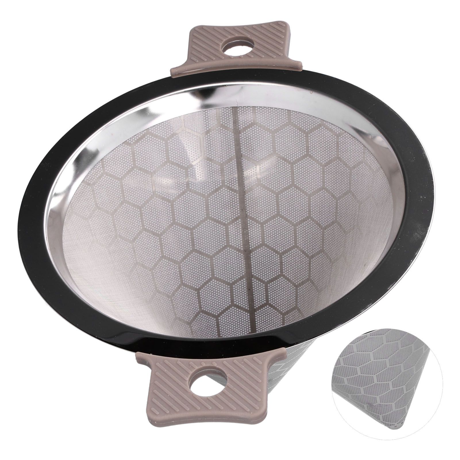 Cone Shaped Strainer Double Ear Stainless Steel Small Strainer for Coffee Tea