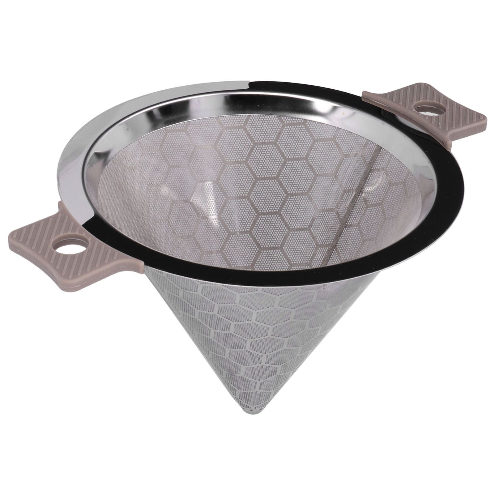 Cone Shaped Strainer Double Ear Stainless Steel Small Strainer for Coffee Tea view 2