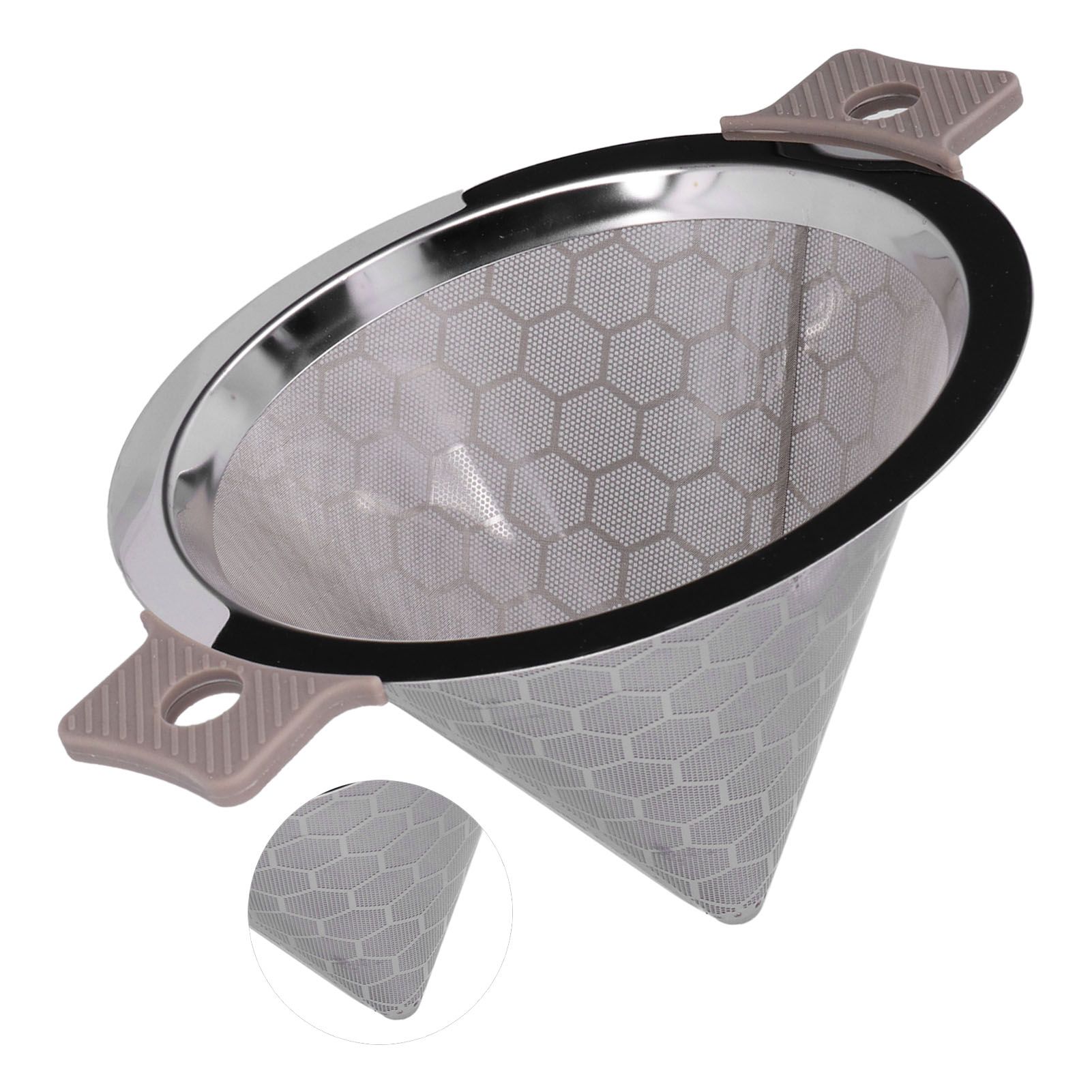 Cone Shaped Strainer Double Ear Stainless Steel Small Strainer for Coffee Tea view 4