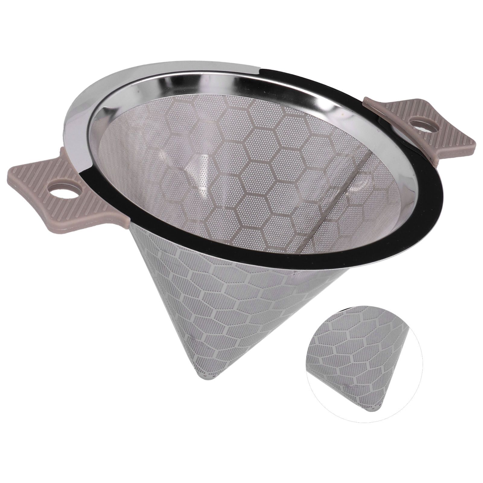 Cone Shaped Strainer Double Ear Stainless Steel Small Strainer for Coffee Tea view 6