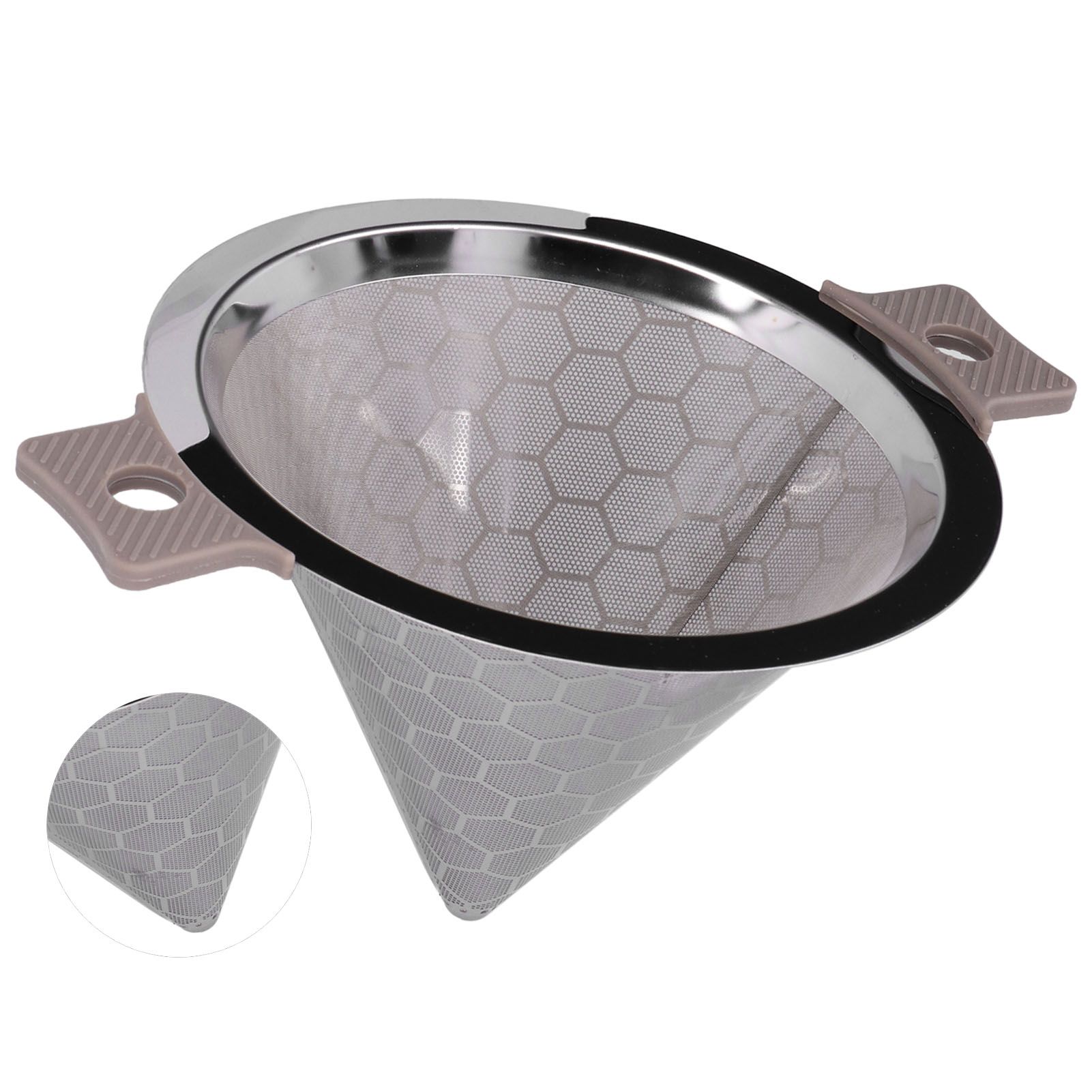 Cone Shaped Strainer Double Ear Stainless Steel Small Strainer for Coffee Tea view 7