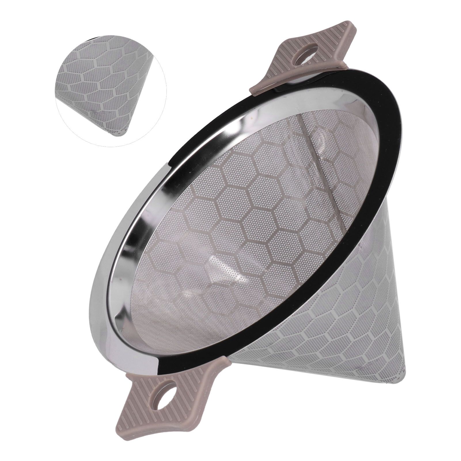 Cone Shaped Strainer Double Ear Stainless Steel Small Strainer for Coffee Tea view 9