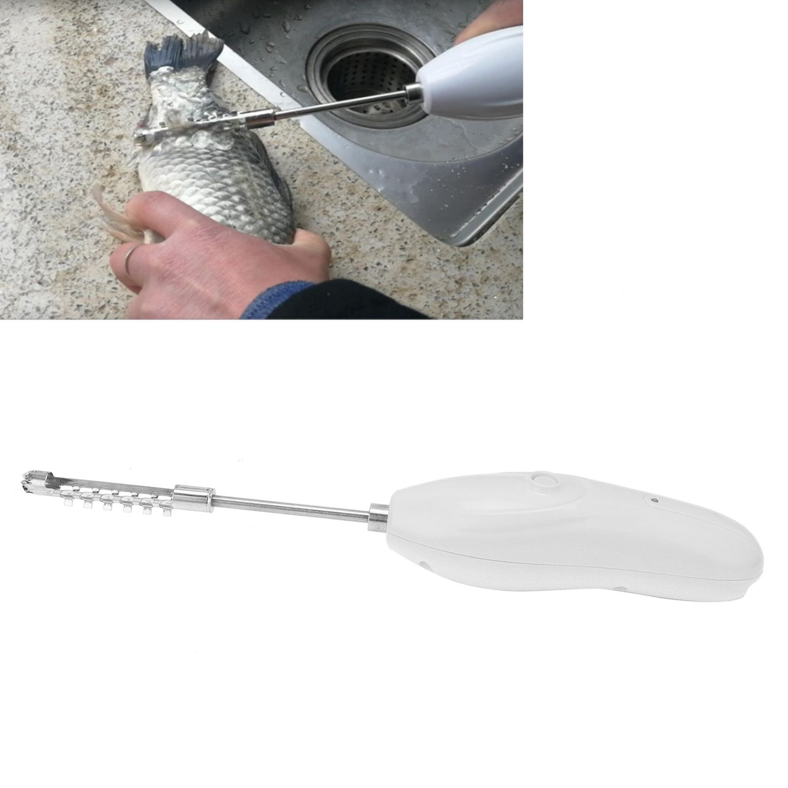 Multifunctional Scale Scraper Seafood Descaler Replaceable Blade Electric view 12