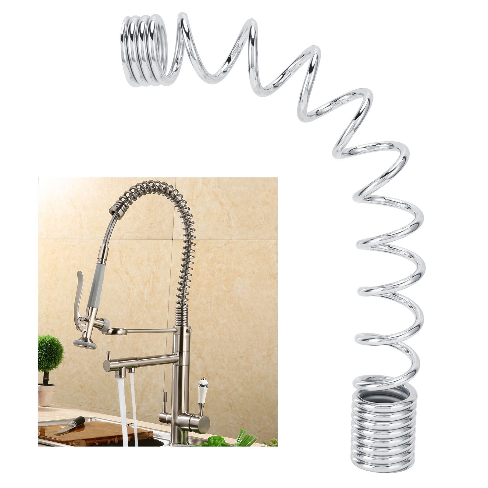 Pull Down Faucet Short Spring Stainless Steel High Pressure Rinse Sprayer view 11