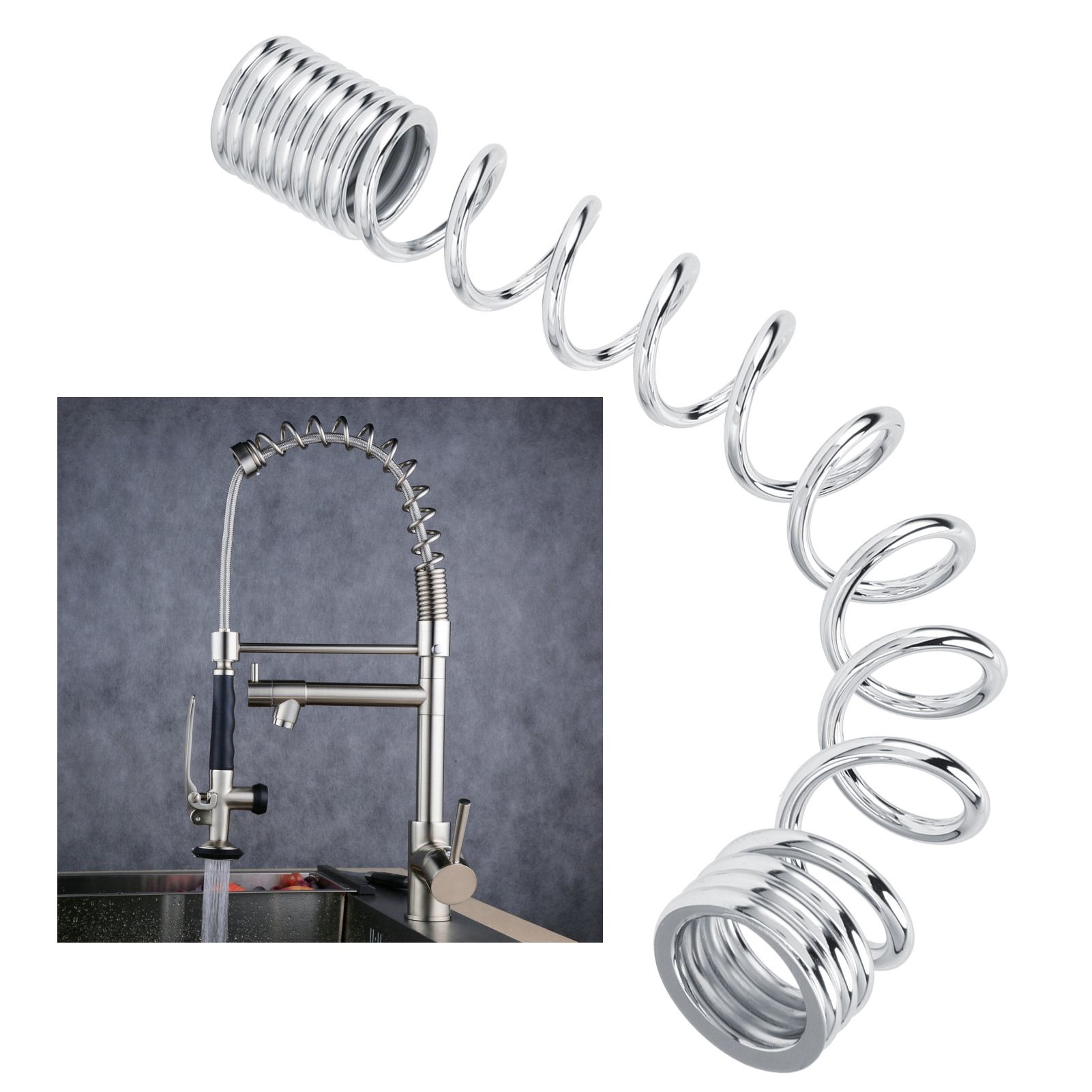 Pull Down Faucet Short Spring Stainless Steel High Pressure Rinse Sprayer view 12