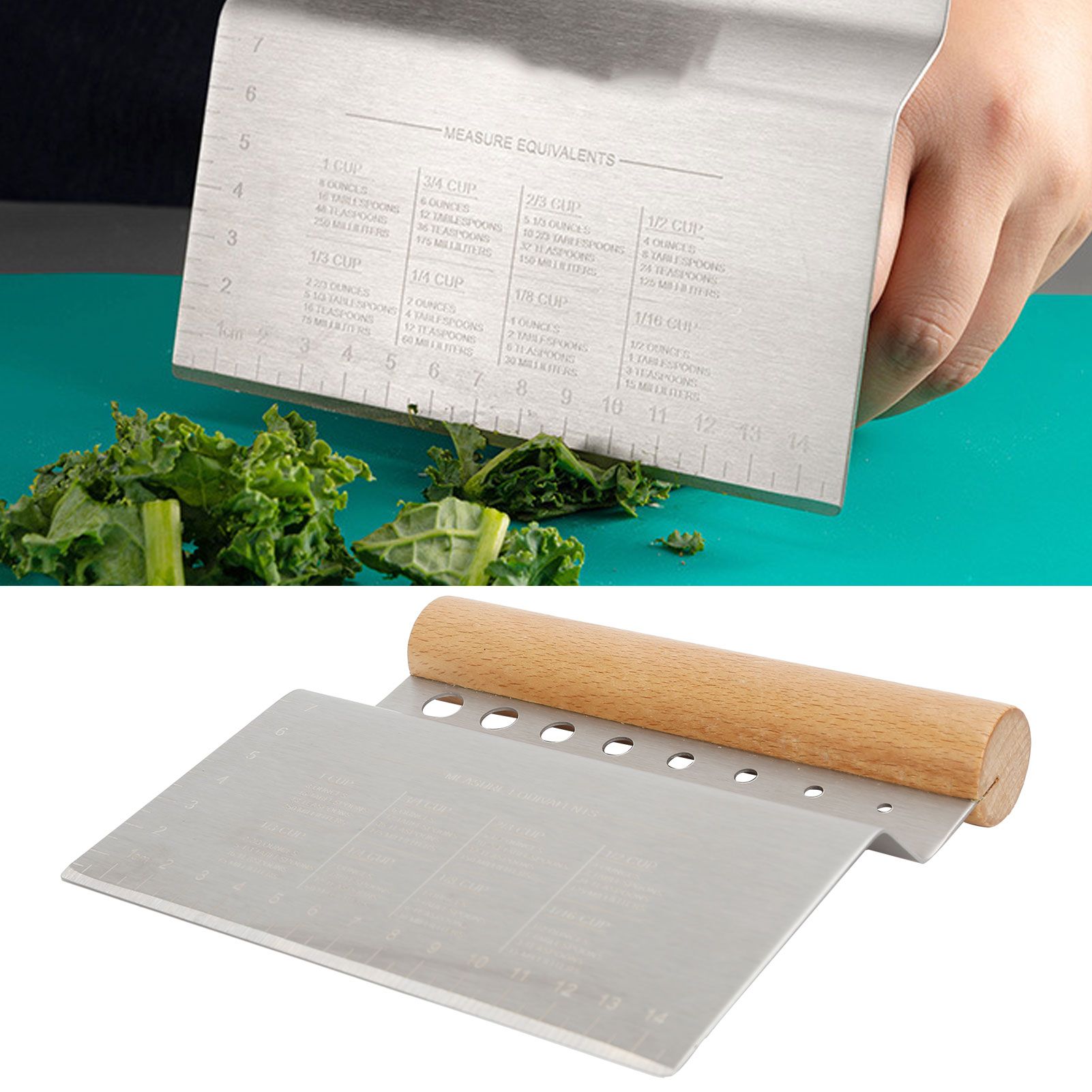 Dough Scraper Multifunctional Kitchen Tool Baking Tool with Handle for Dough view 12