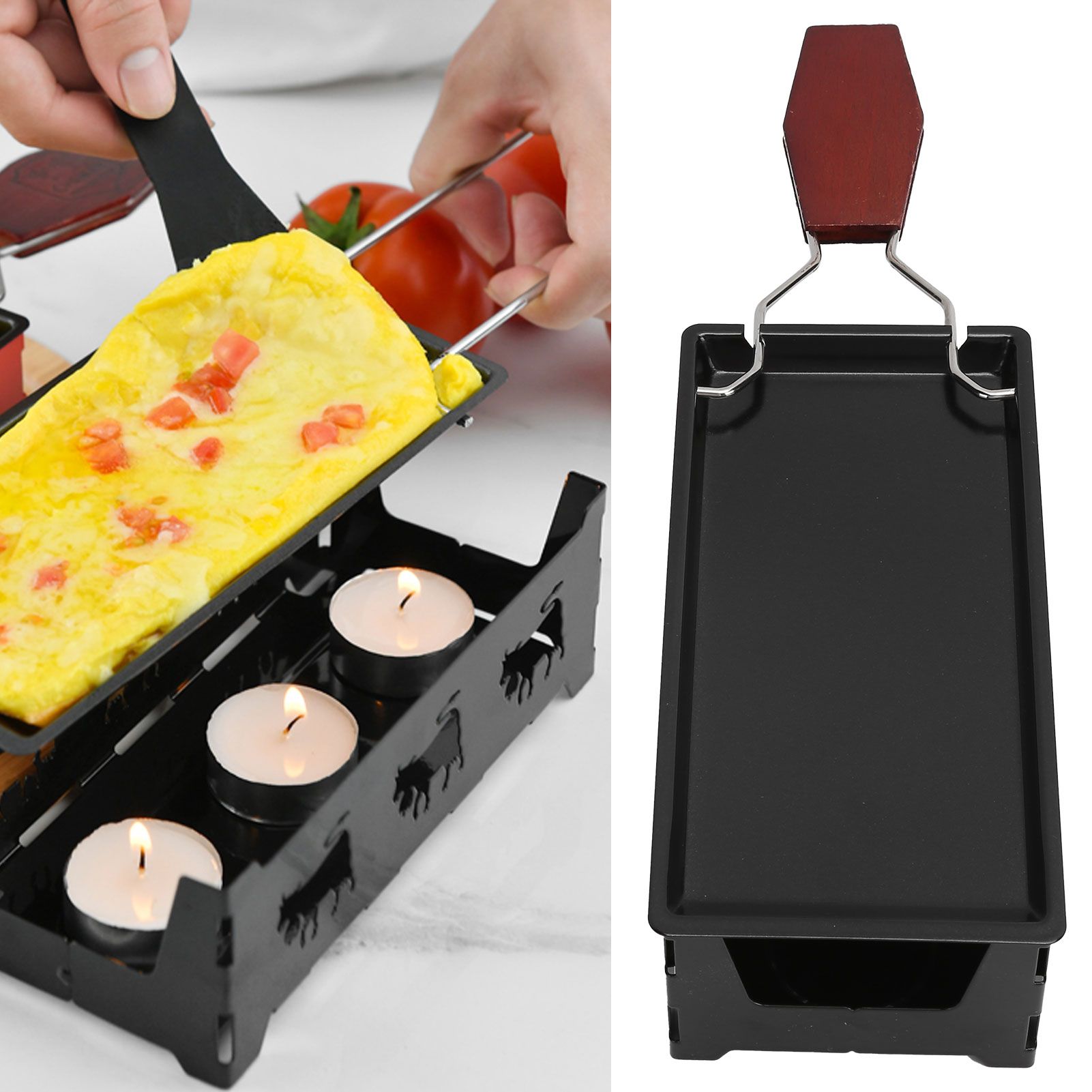 Mini Grill Pan Nonstick Cheese Grill Pan with Wooden Handle Home Kitchen view 11