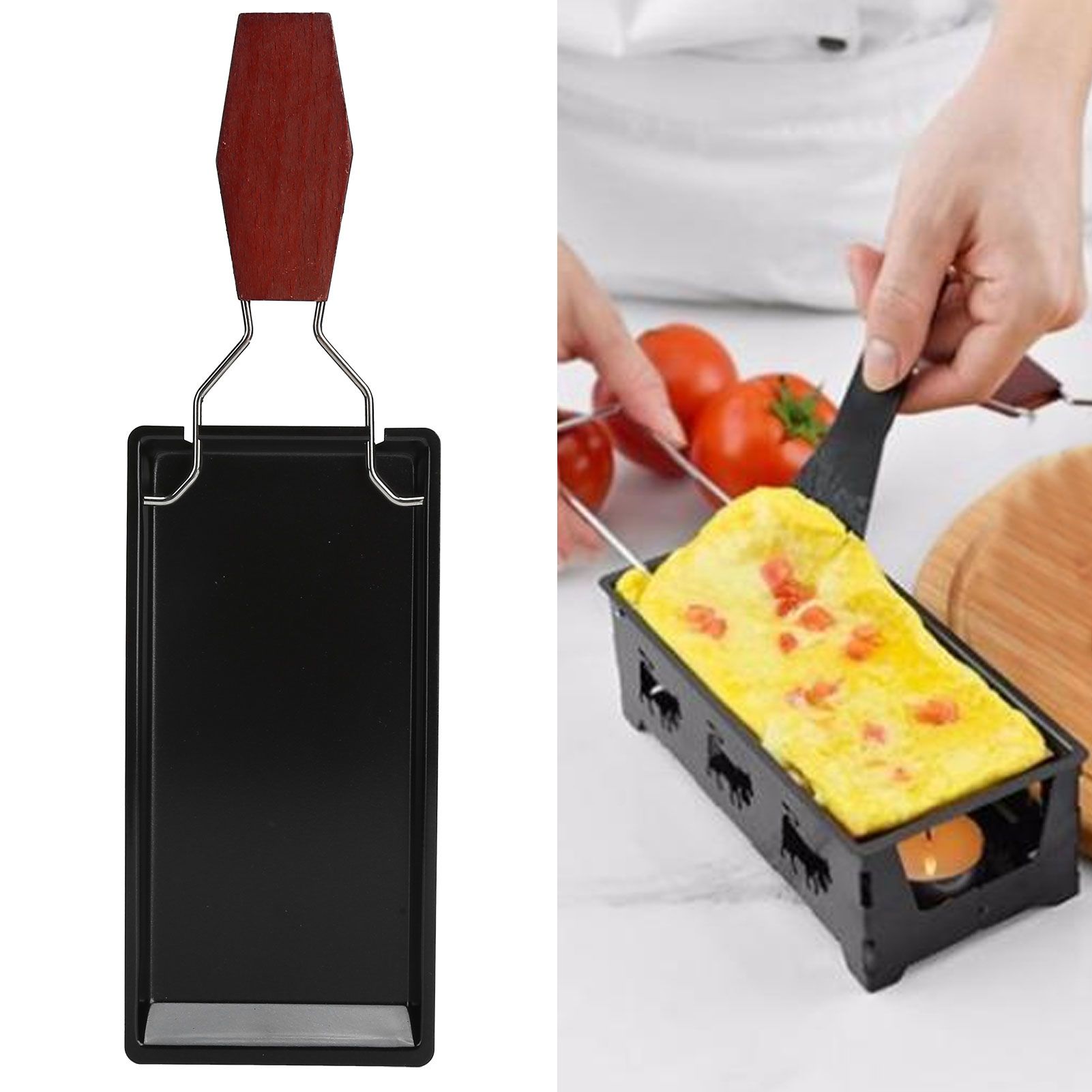 Mini Grill Pan Nonstick Cheese Grill Pan with Wooden Handle Home Kitchen view 12