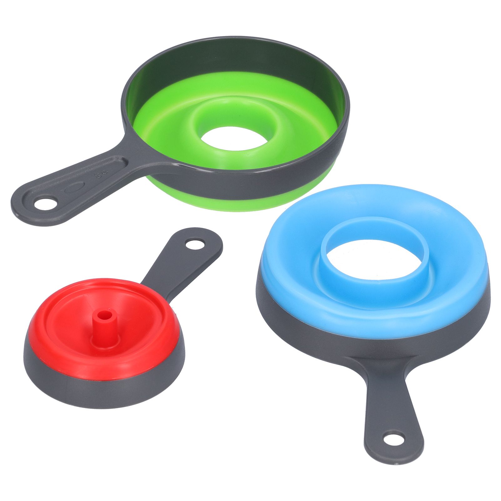 Silicone Funnel Set WideMouth NarrowMouth AntiScald Collapsible Funnel for view 8
