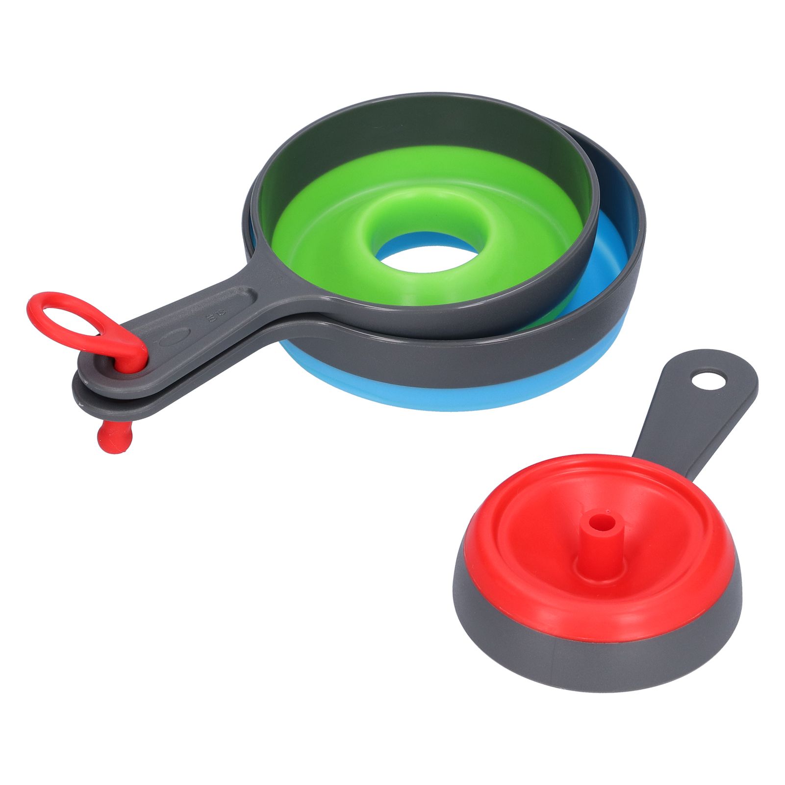 Silicone Funnel Set WideMouth NarrowMouth AntiScald Collapsible Funnel for view 9