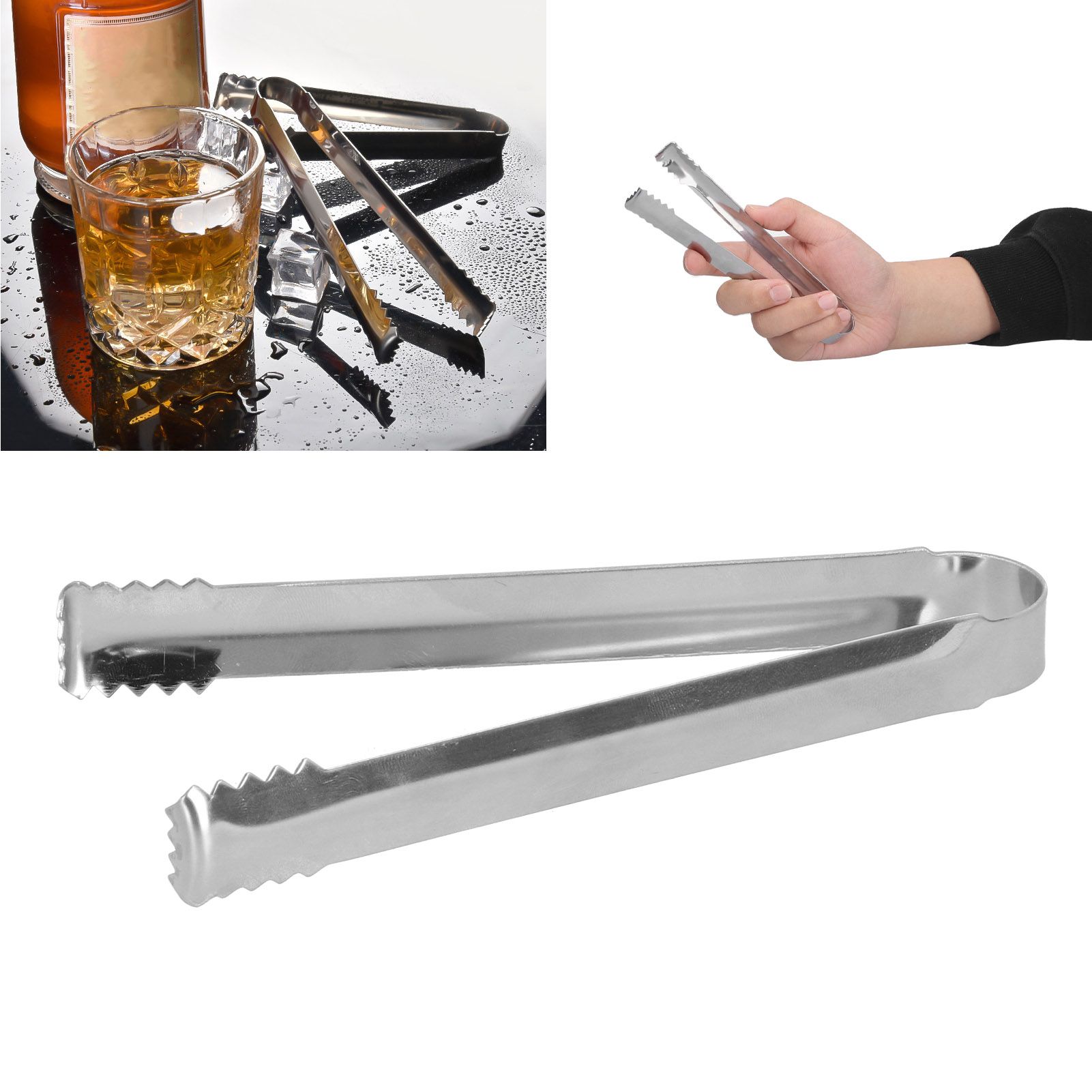 Stainless Steel Ice Clip Mini Barbecue Bread Salad Food Tongs for Kitchen Bar view 12