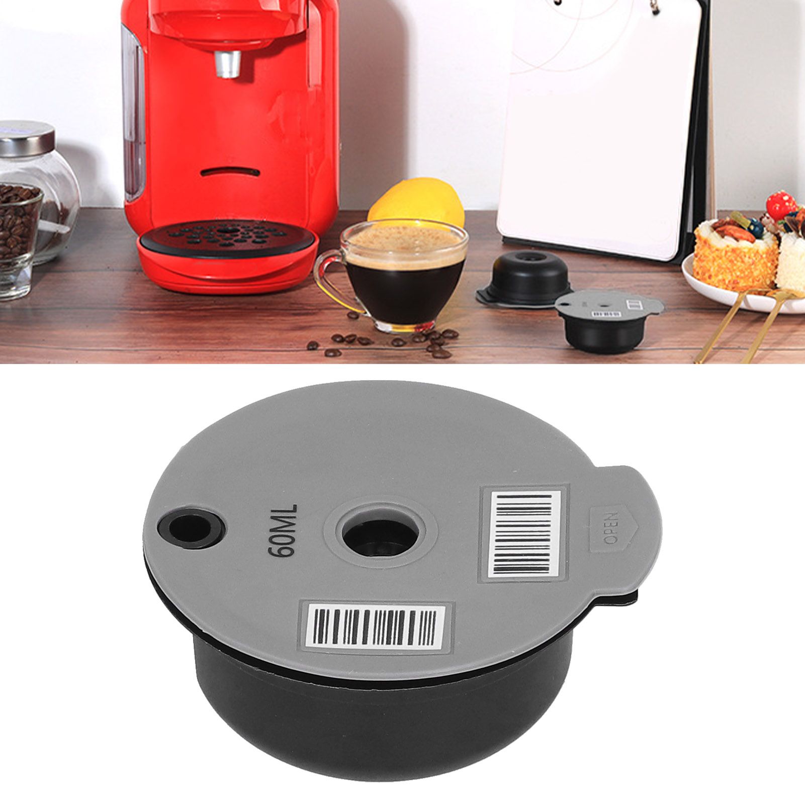 Reusable Coffee Capsule Cup Coffee Filter with Spoon Brush Home Office Cafe view 12
