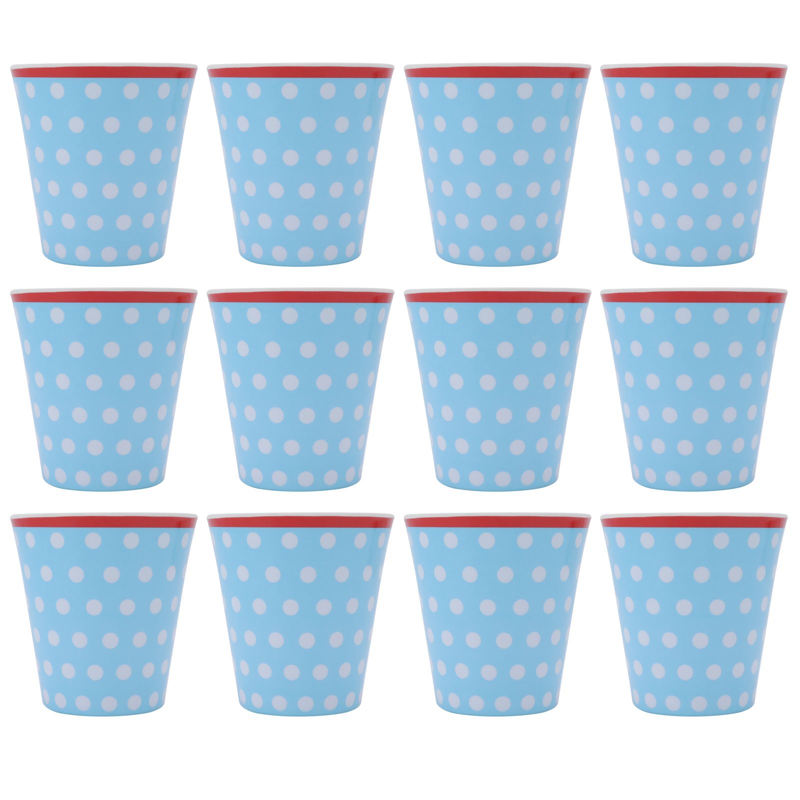 12PCS Light Blue Dot Pattern Imitation Ceramic Water Cup Drinking Mug for view 2