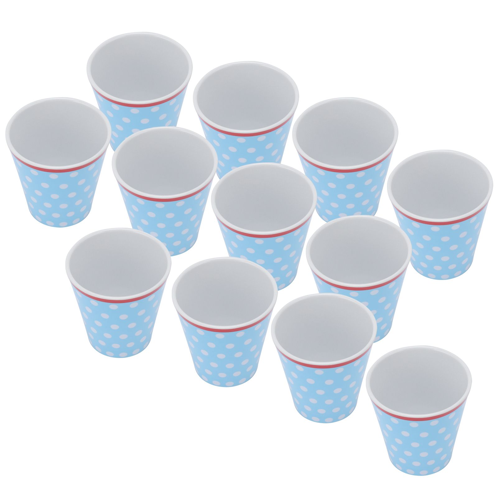 12PCS Light Blue Dot Pattern Imitation Ceramic Water Cup Drinking Mug for view 4