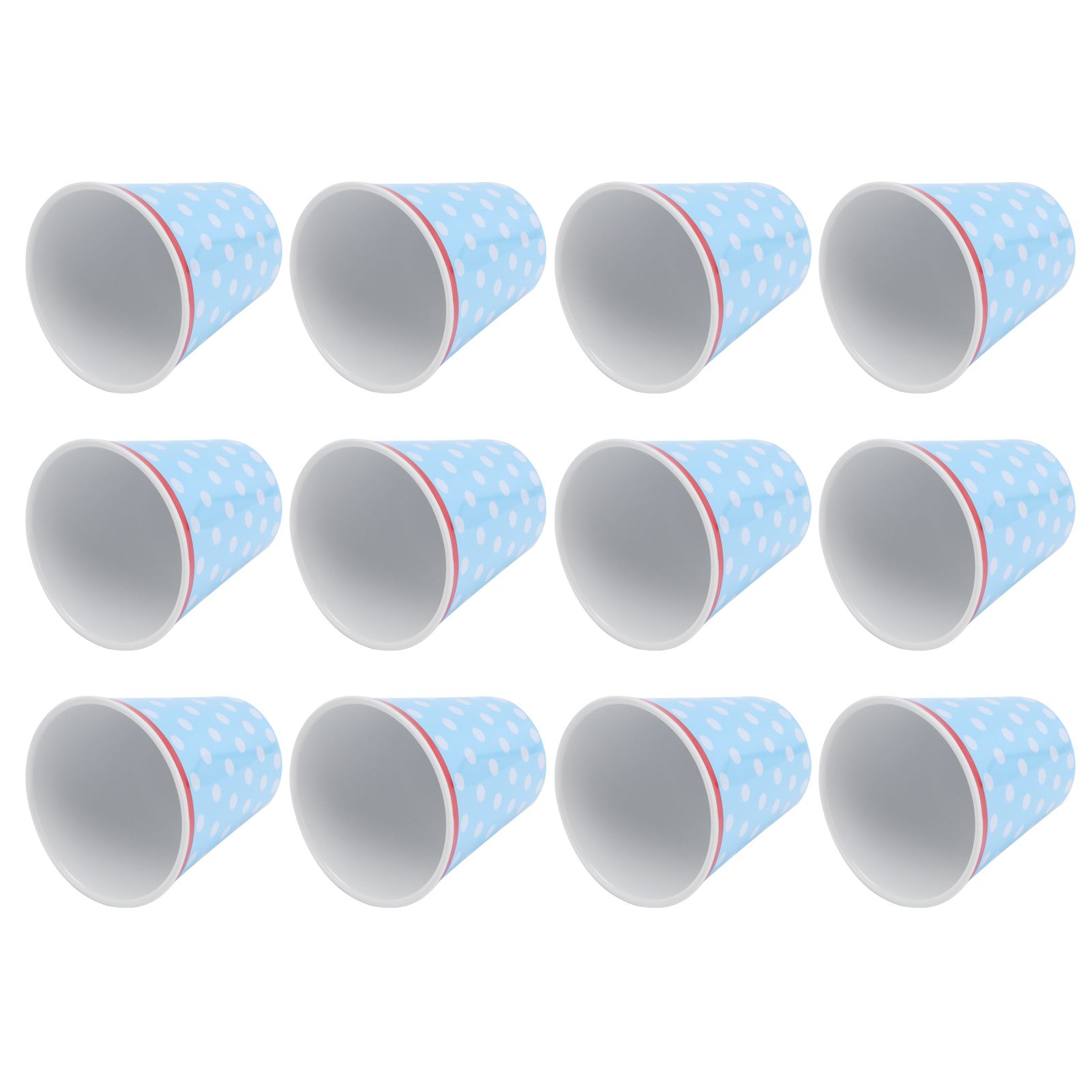 12PCS Light Blue Dot Pattern Imitation Ceramic Water Cup Drinking Mug for view 5