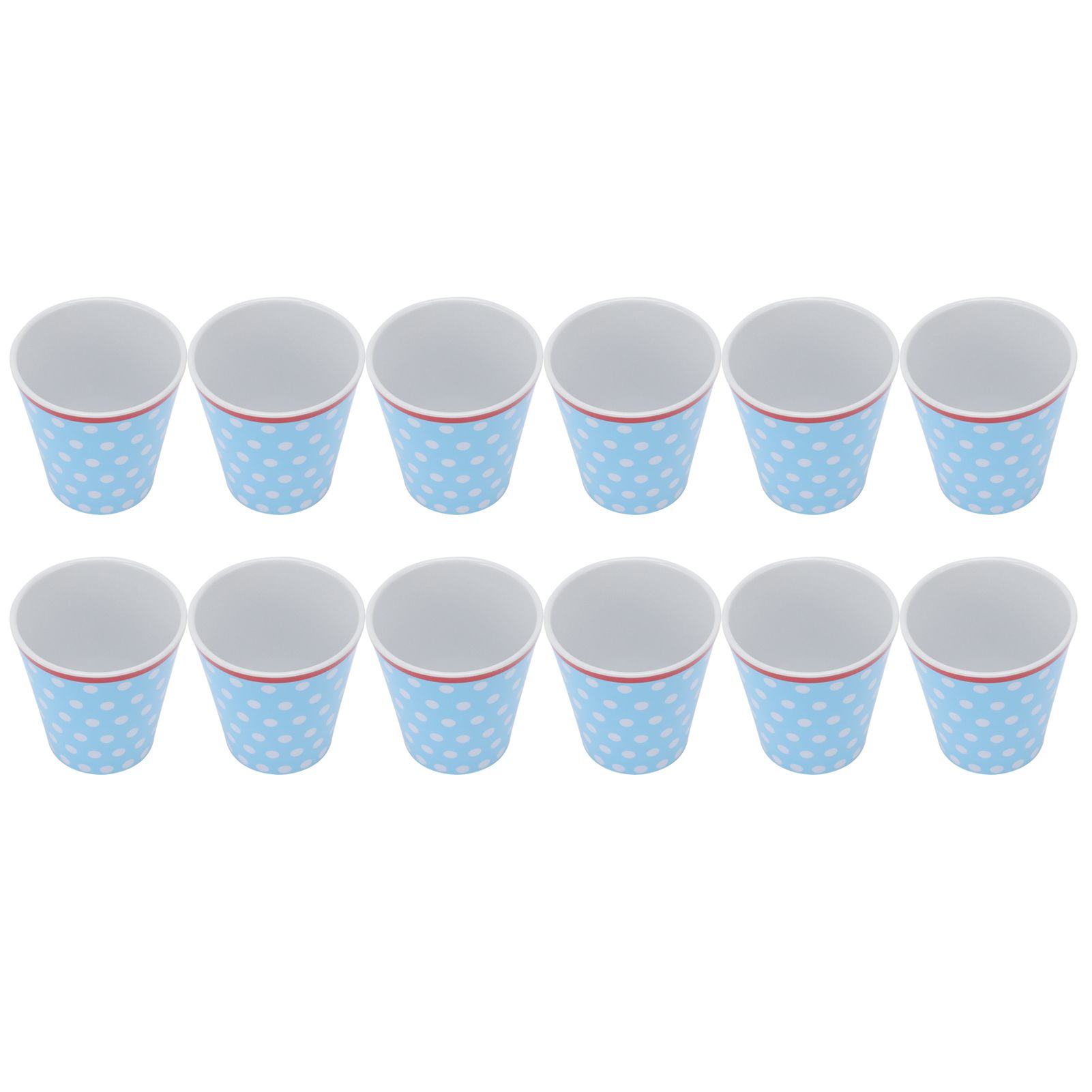 12PCS Light Blue Dot Pattern Imitation Ceramic Water Cup Drinking Mug for view 6