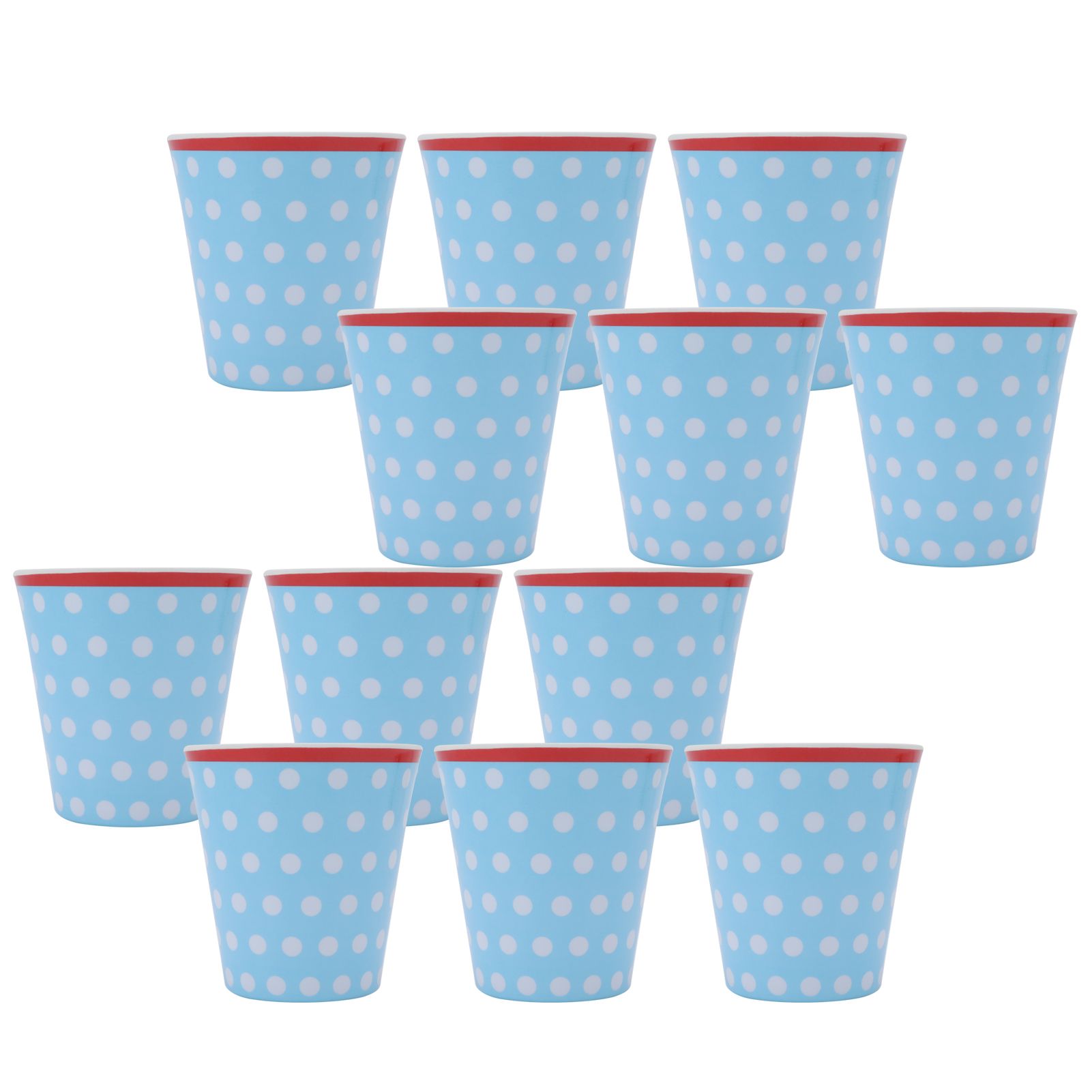 12PCS Light Blue Dot Pattern Imitation Ceramic Water Cup Drinking Mug for view 7