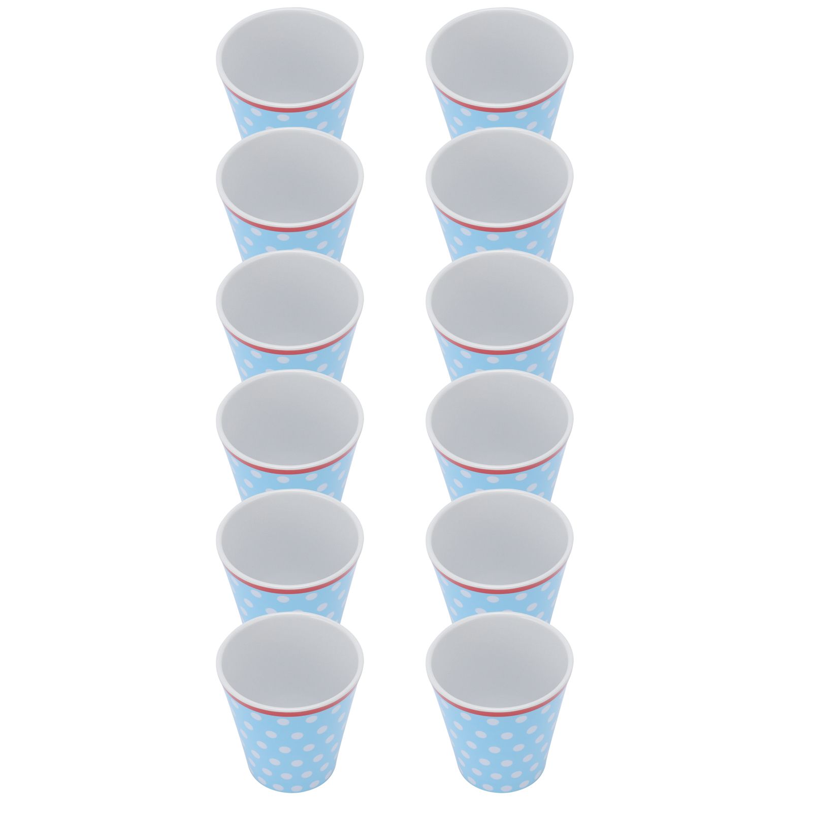 12PCS Light Blue Dot Pattern Imitation Ceramic Water Cup Drinking Mug for view 9