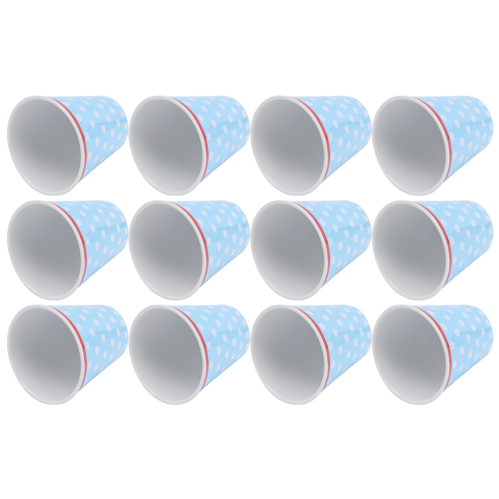 12PCS Light Blue Dot Pattern Imitation Ceramic Water Cup Drinking Mug for view 10