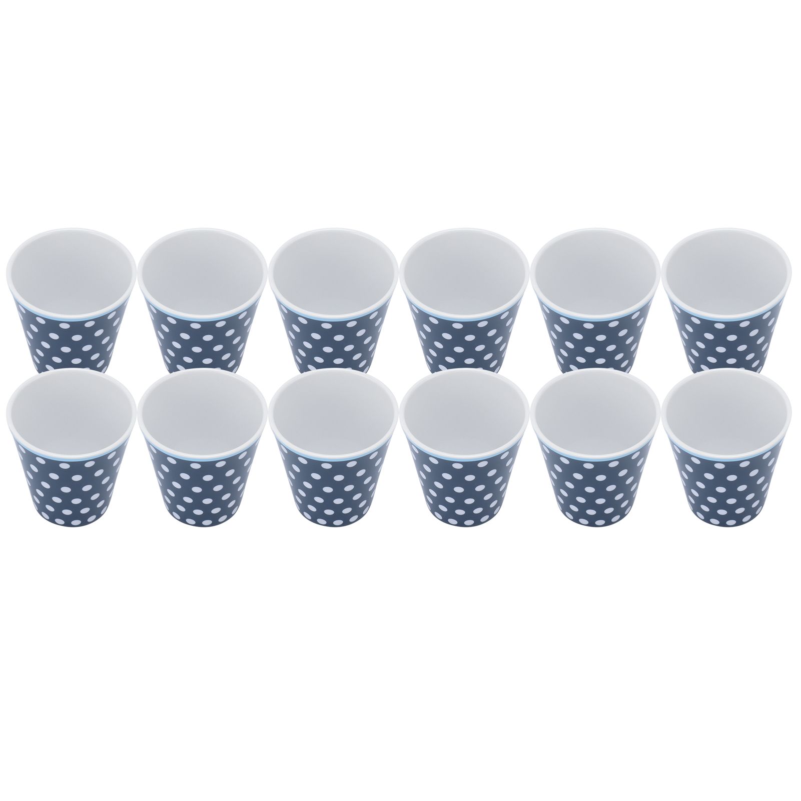 12Pcs Milk Cup AntiScalding Melamine BlueDots Pattern Drinkware Kit for Home view 7