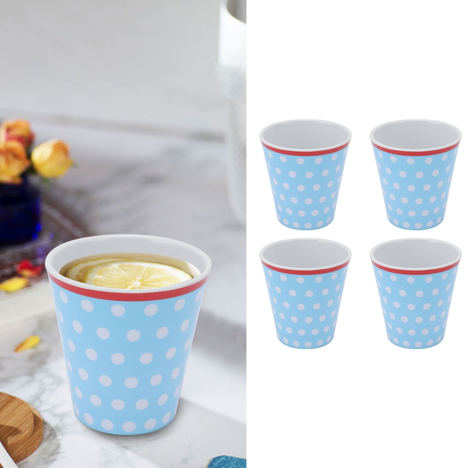 4Pcs Innovative Melamine Cup Imitation Porcelain Drink Cup Beverage Mug for view 11