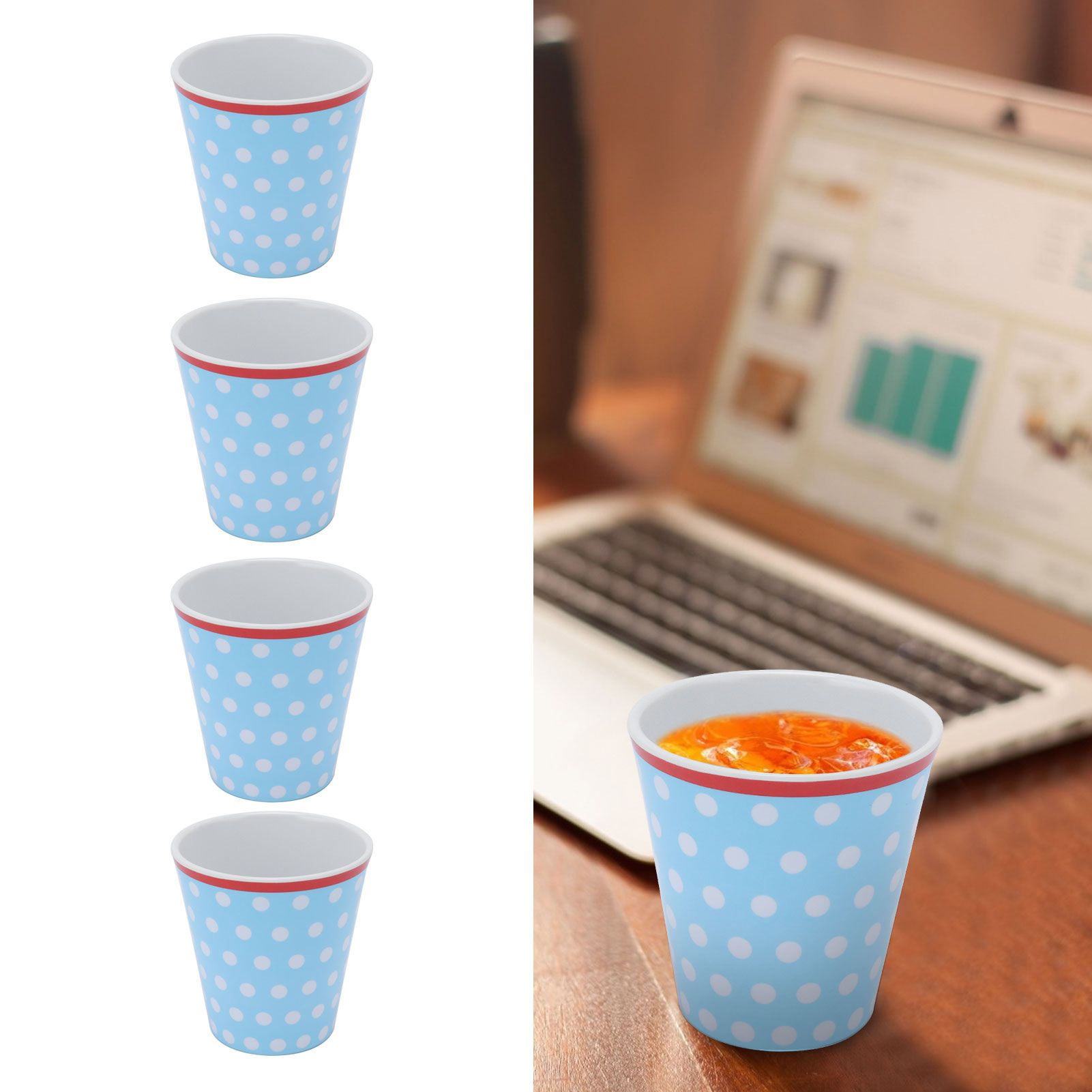 4Pcs Innovative Melamine Cup Imitation Porcelain Drink Cup Beverage Mug for view 12