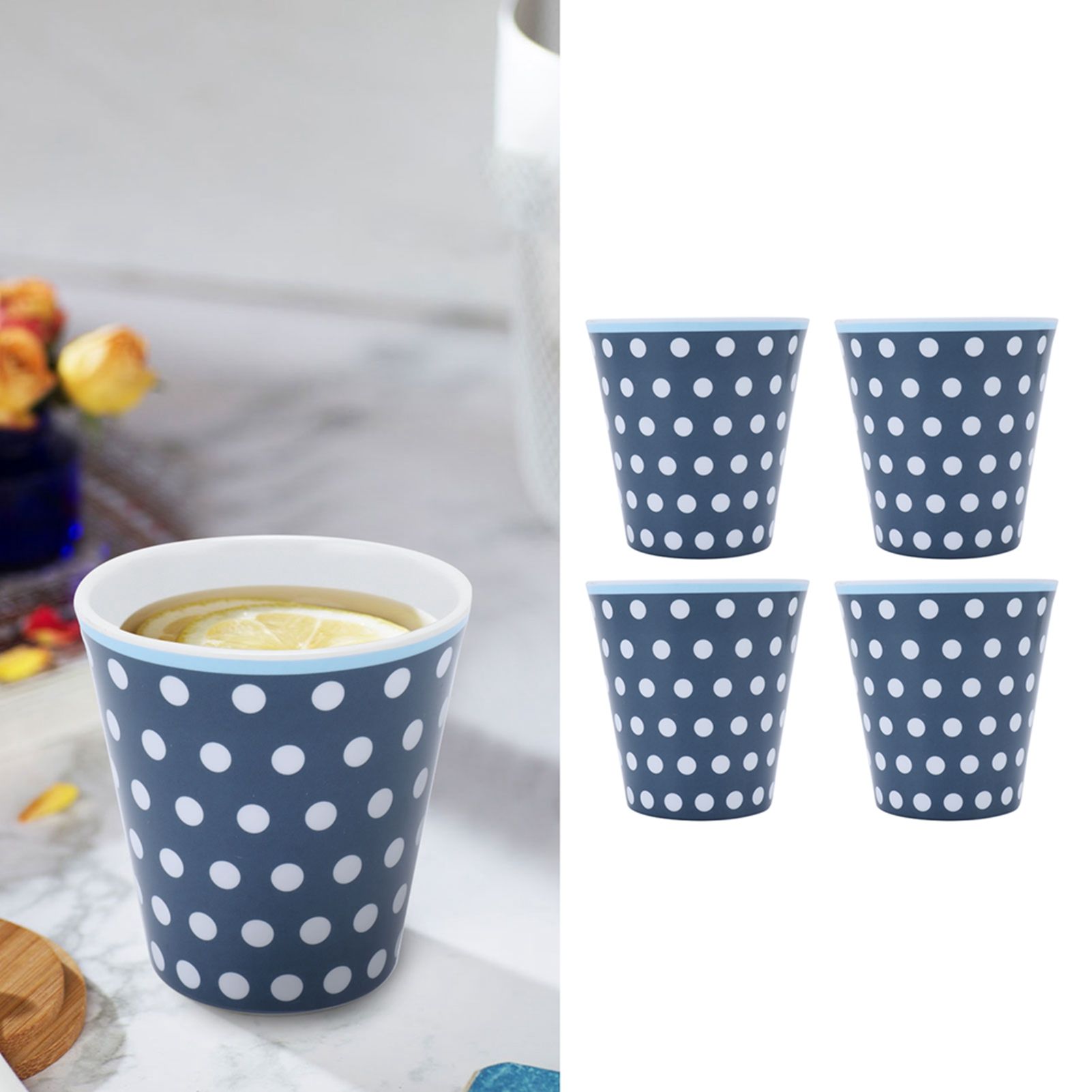 4Pcs/Set Cute Melamine Mug Imitation Porcelain Beverage Cup for Home Student view 11