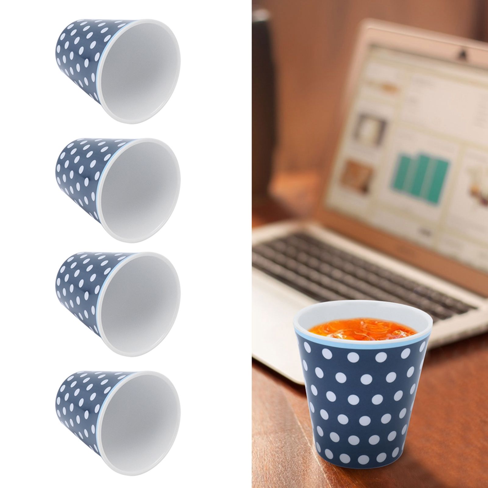 4Pcs/Set Cute Melamine Mug Imitation Porcelain Beverage Cup for Home Student view 12