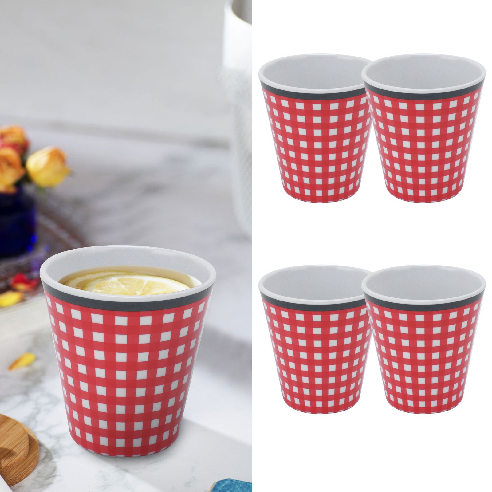 4Pcs/Set Imitation Porcelain Beverage Mug Originality Melamine Cup for Student view 11