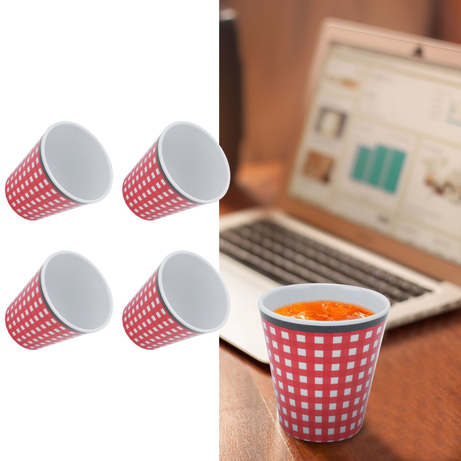 4Pcs/Set Imitation Porcelain Beverage Mug Originality Melamine Cup for Student view 12