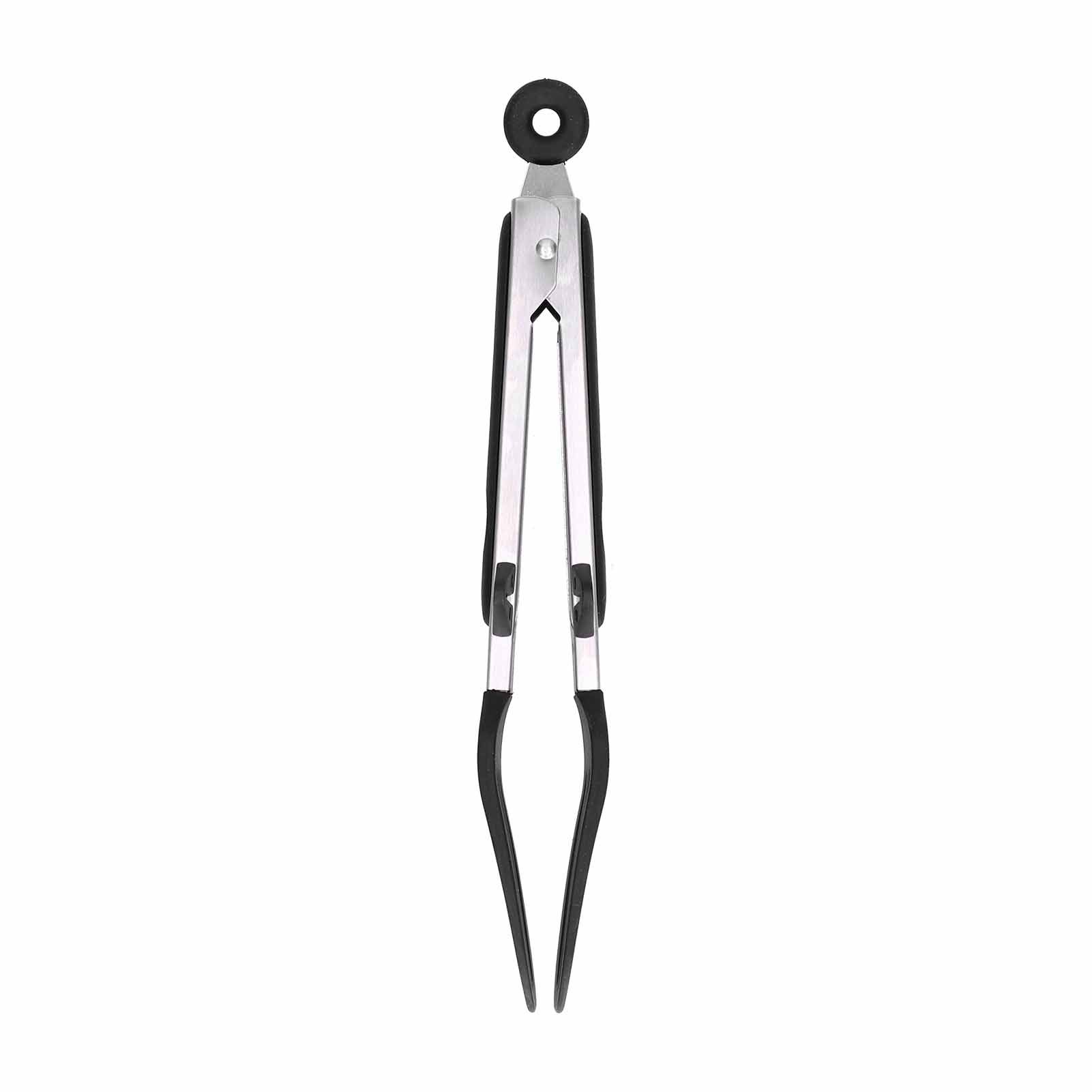 Stainless Steel Silicone Food Spatula Clamp Food Barbecue Steak Tongs Baking view 2