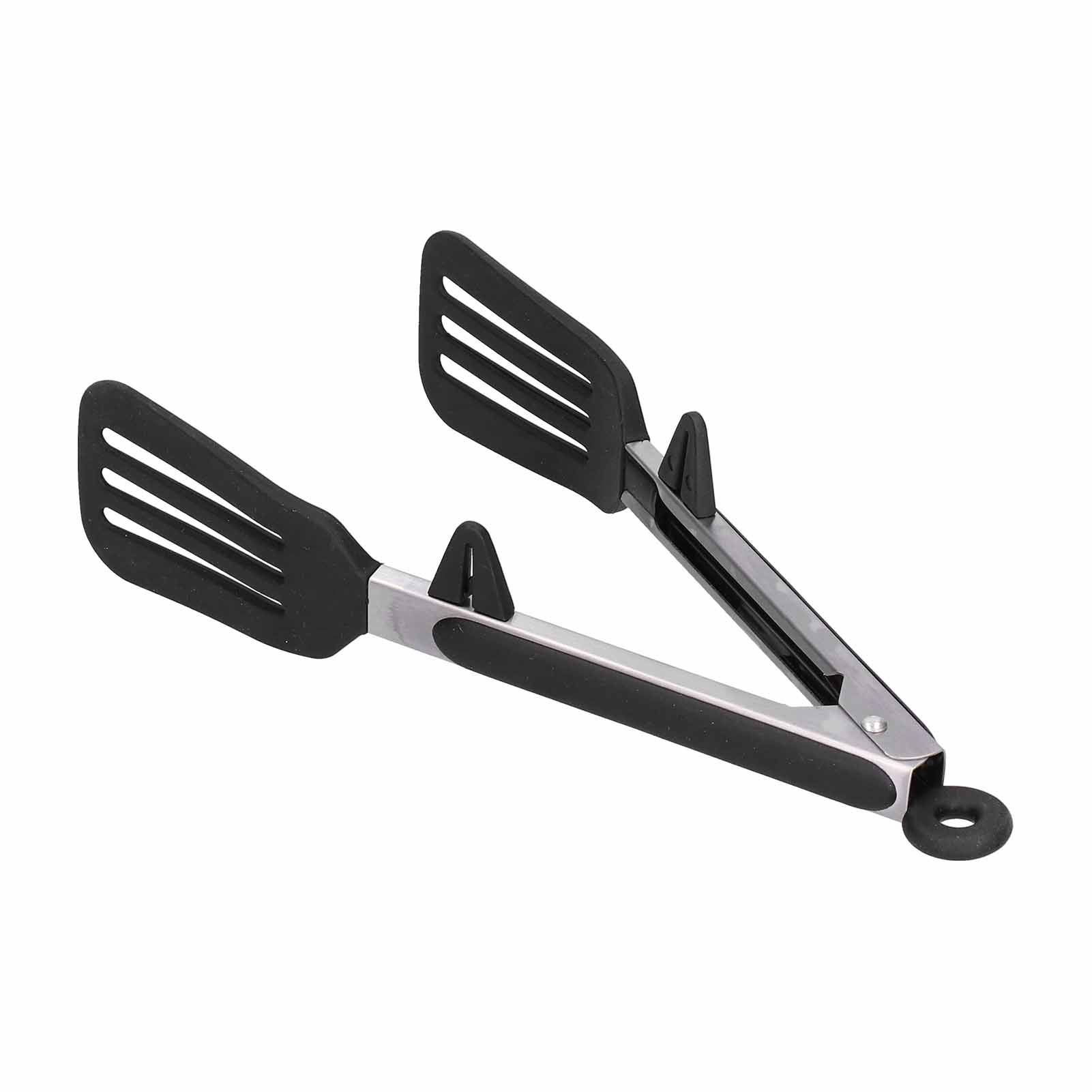 Stainless Steel Silicone Food Spatula Clamp Food Barbecue Steak Tongs Baking view 9