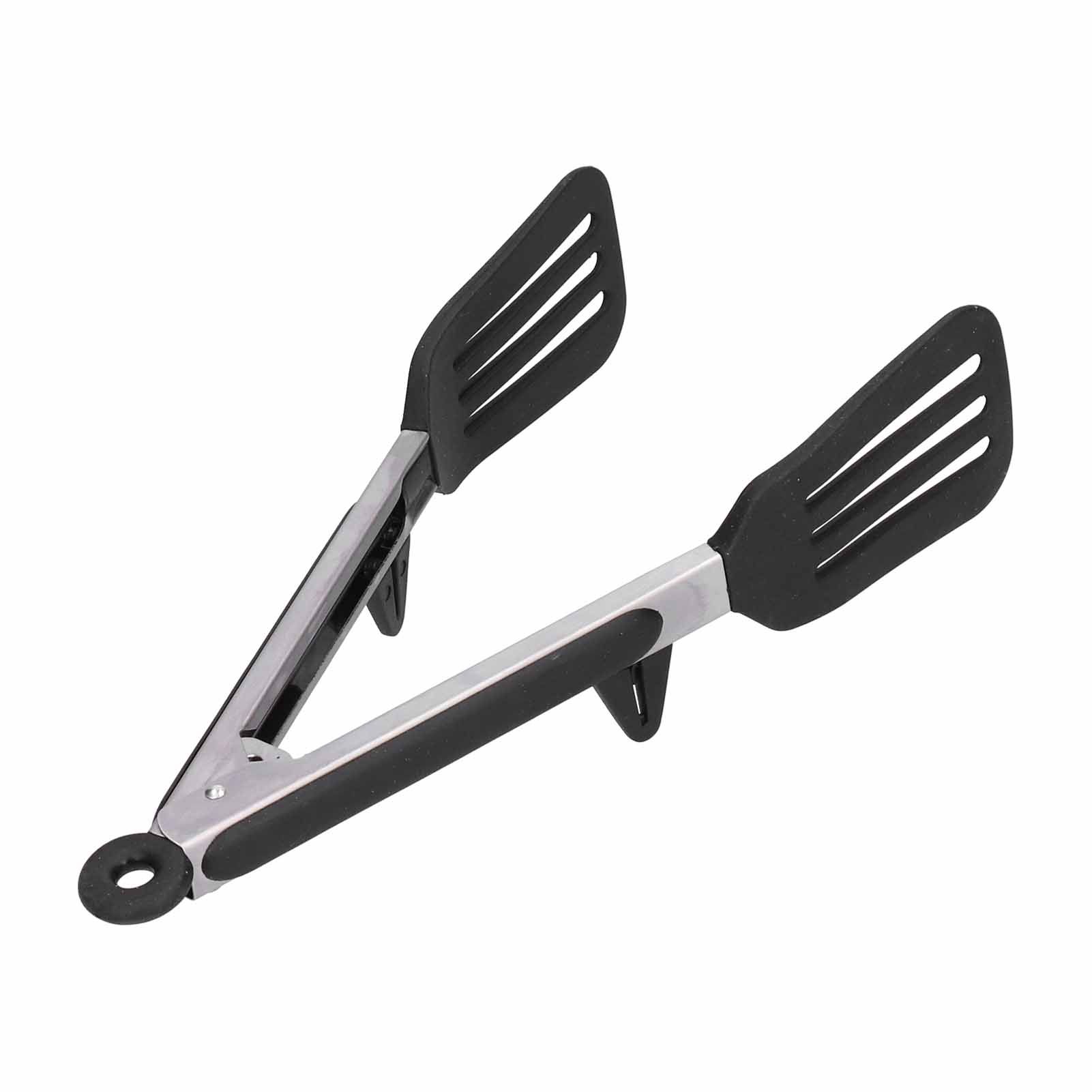 Stainless Steel Silicone Food Spatula Clamp Food Barbecue Steak Tongs Baking view 10