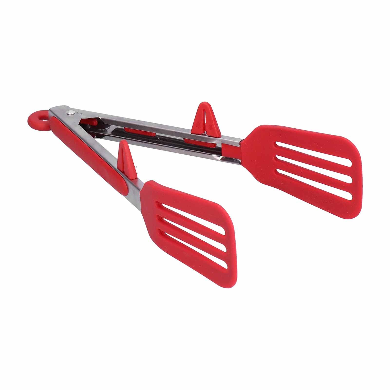 Stainless Steel Silicone Food Spatula Clamp Food Barbecue Steak Tongs Baking view 6