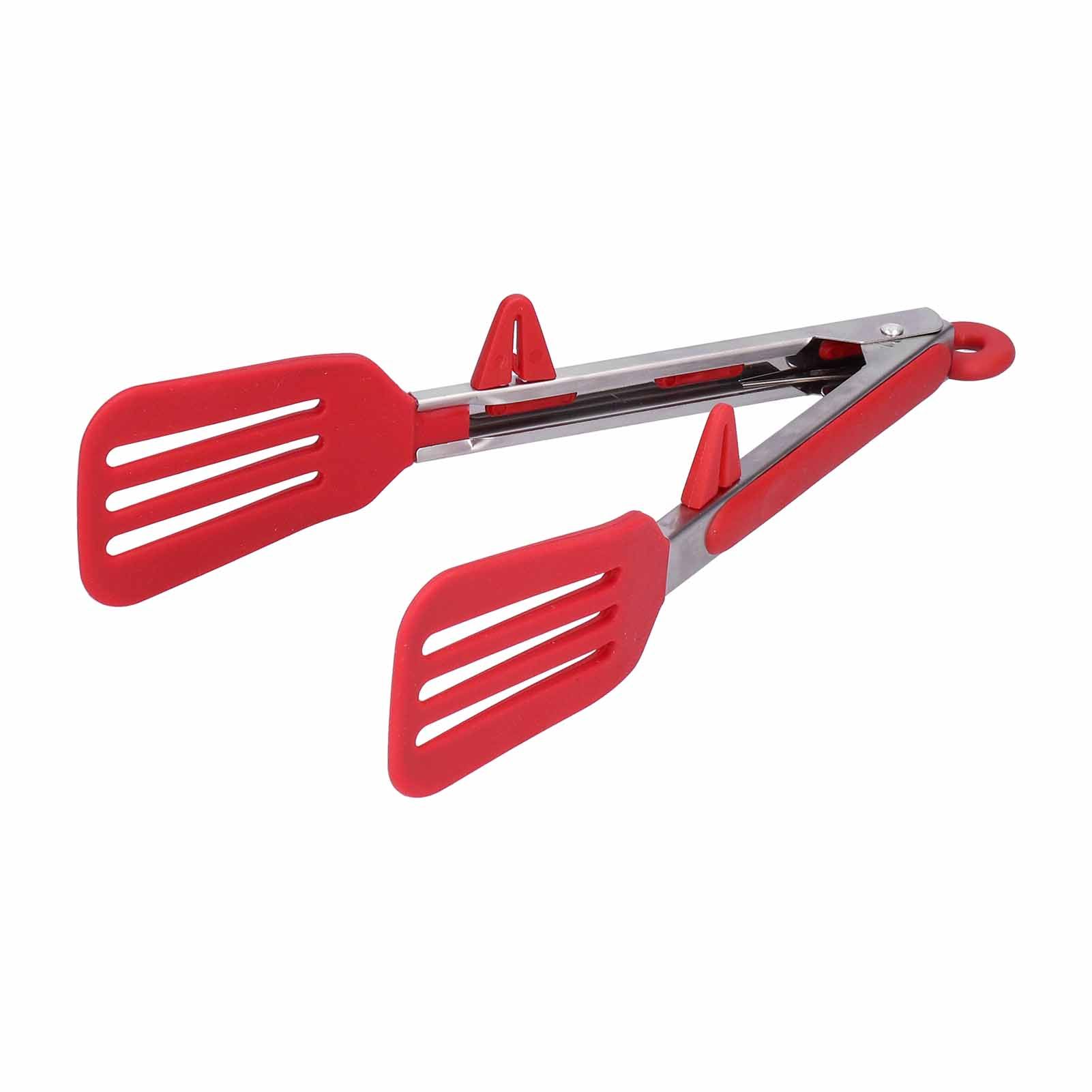 Stainless Steel Silicone Food Spatula Clamp Food Barbecue Steak Tongs Baking view 8