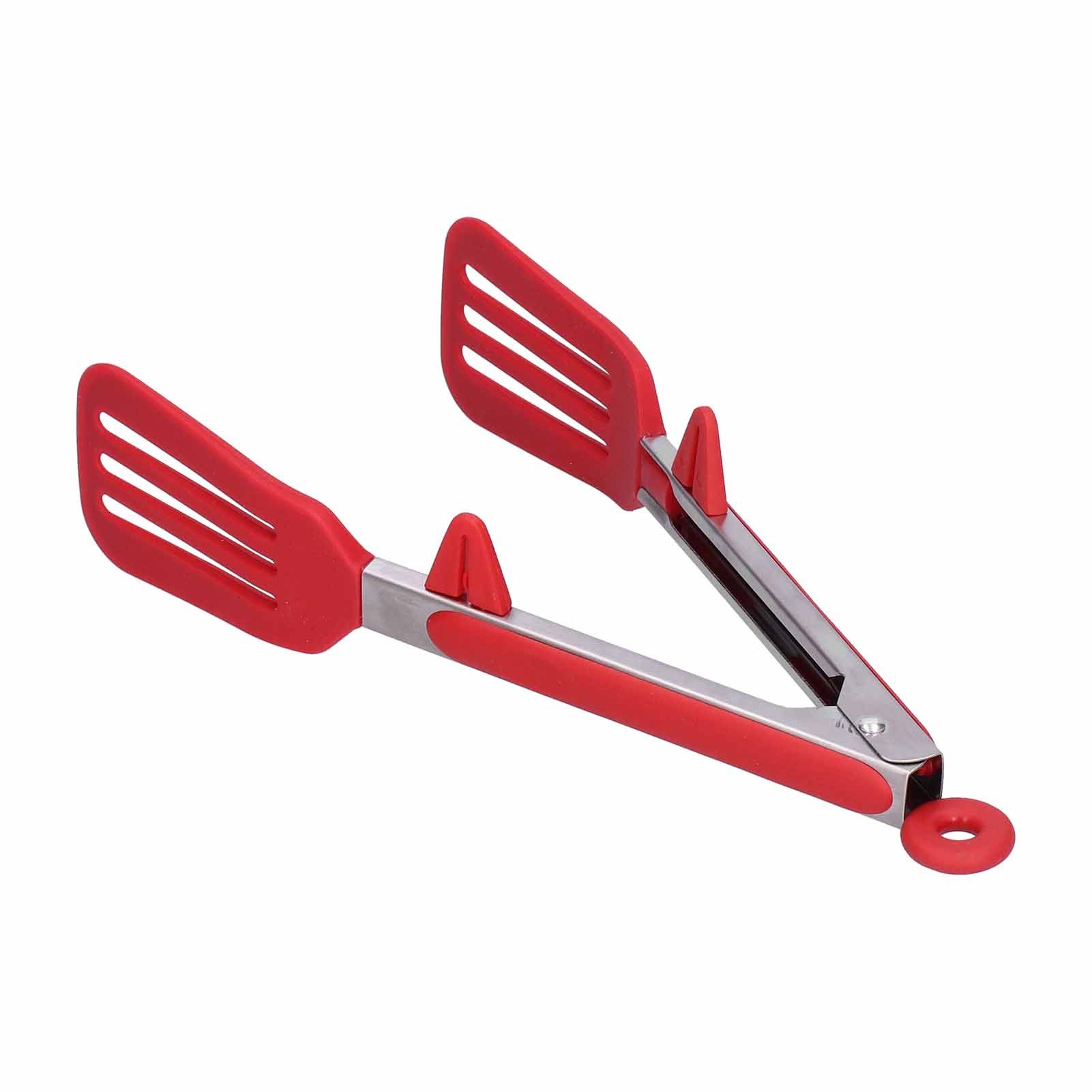 Stainless Steel Silicone Food Spatula Clamp Food Barbecue Steak Tongs Baking view 9
