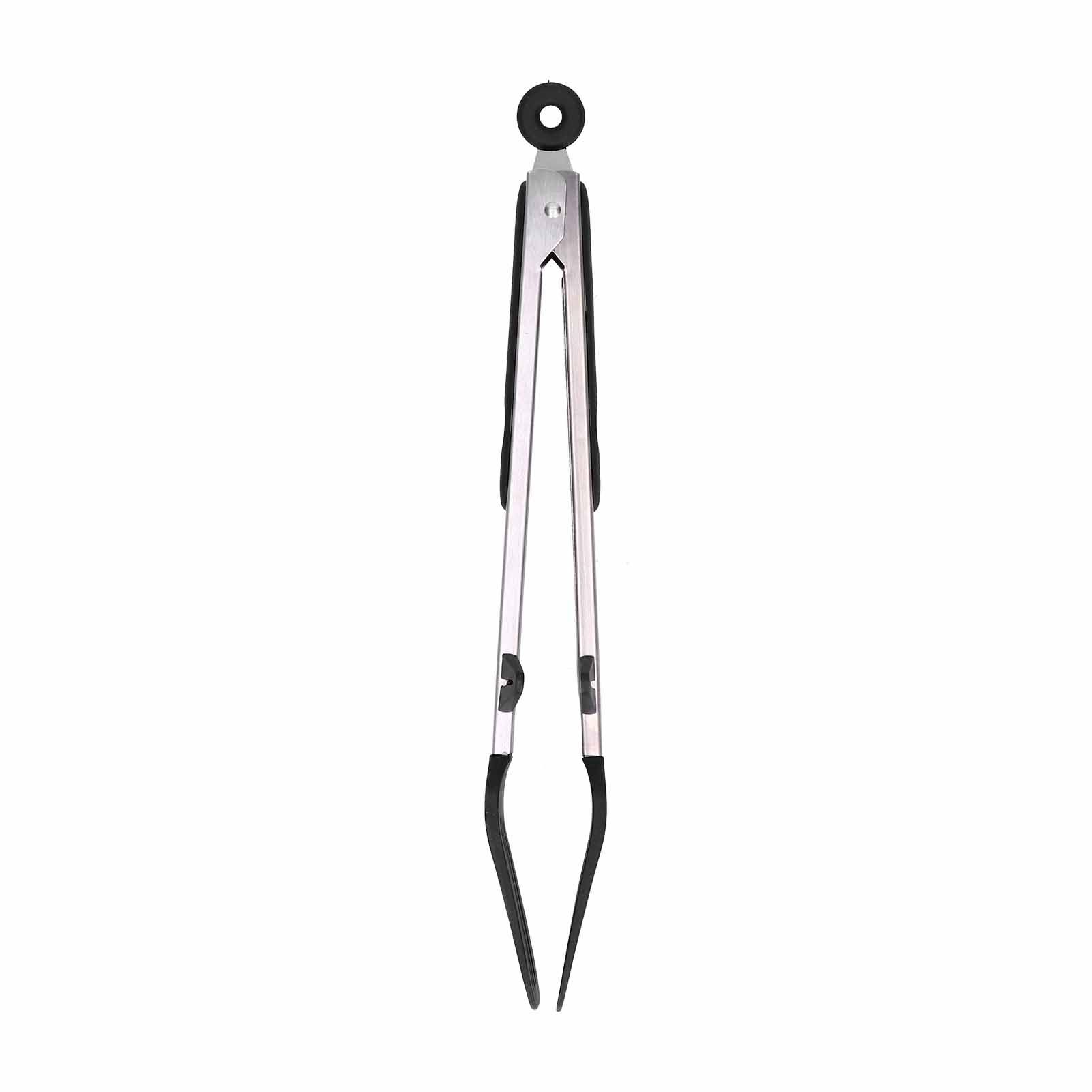 Stainless Steel Silicone Food Spatula Clamp Food Barbecue Steak Tongs Baking view 2