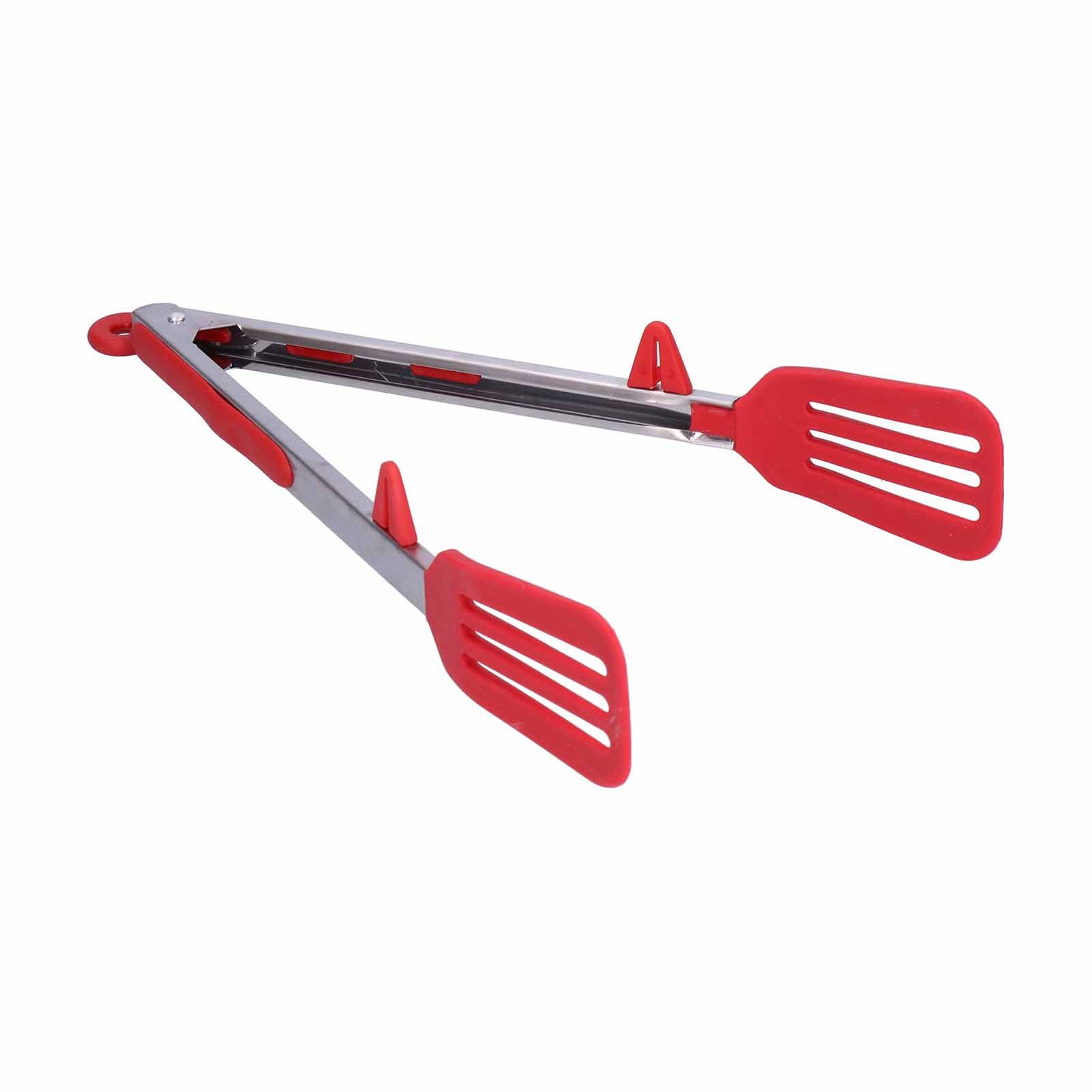Stainless Steel Silicone Food Spatula Clamp Food Barbecue Steak Tongs Baking view 7