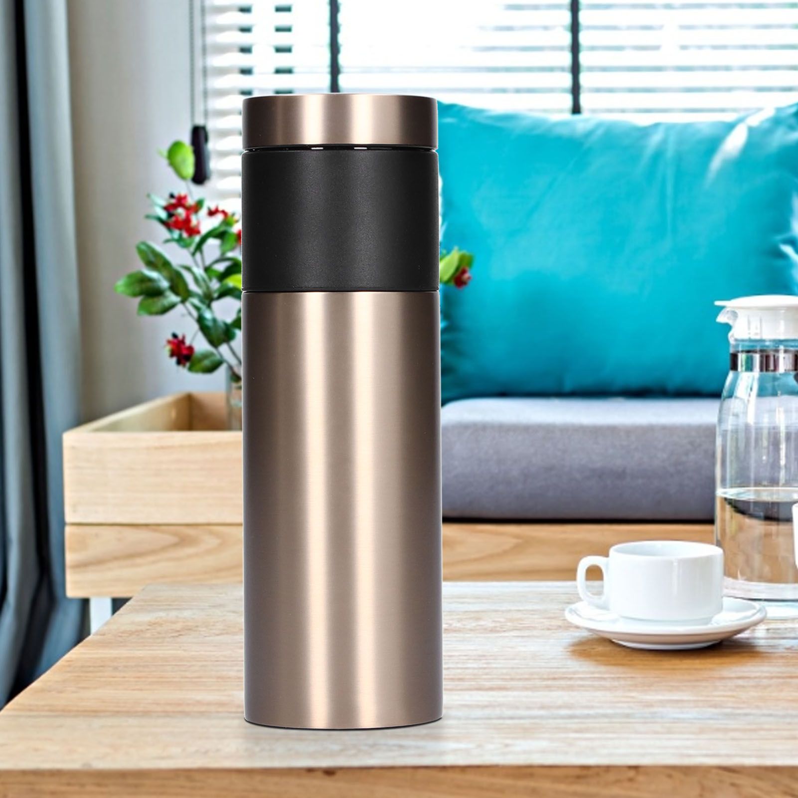 Stainless Steel Coffee Cup with Filter Vacuum Insulated Water Mug Bottle for view 12