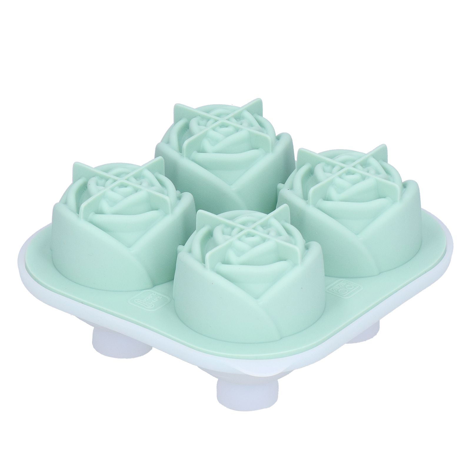 4‑Grid Rose Shape Ice Mold Silicone Ice Cube Mold Tray Container for Home Bar view 2