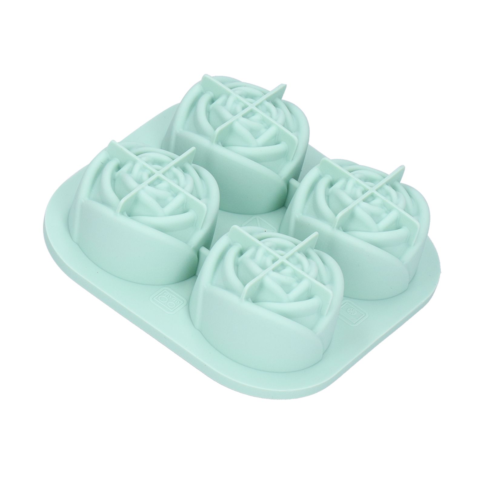 4‑Grid Rose Shape Ice Mold Silicone Ice Cube Mold Tray Container for Home Bar view 3