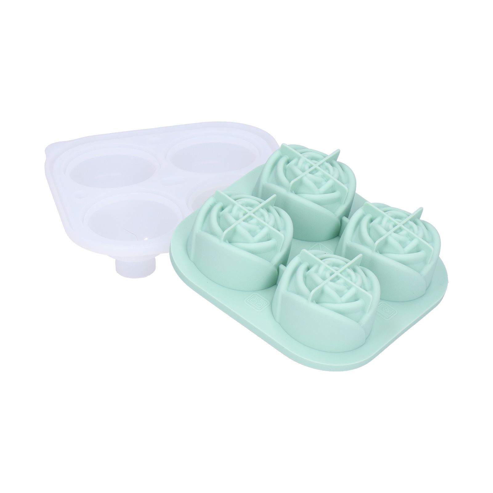 4‑Grid Rose Shape Ice Mold Silicone Ice Cube Mold Tray Container for Home Bar view 4
