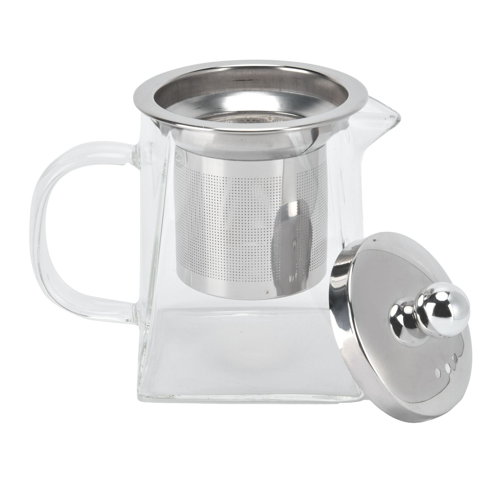 Transparent Glass Teapot with Removable 304 Stainless Steel Filter Tea Kettle