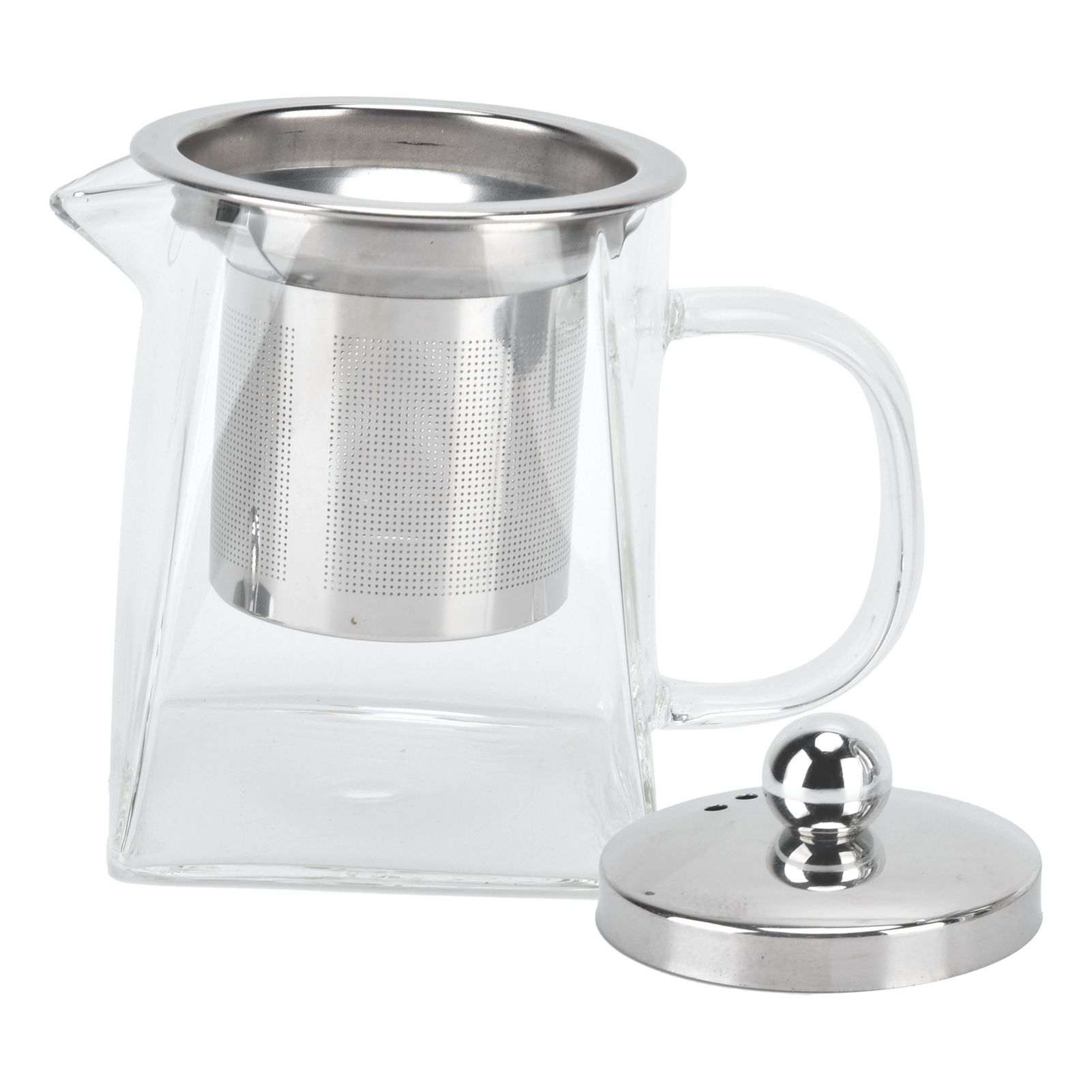 Transparent Glass Teapot with Removable 304 Stainless Steel Filter Tea Kettle view 4