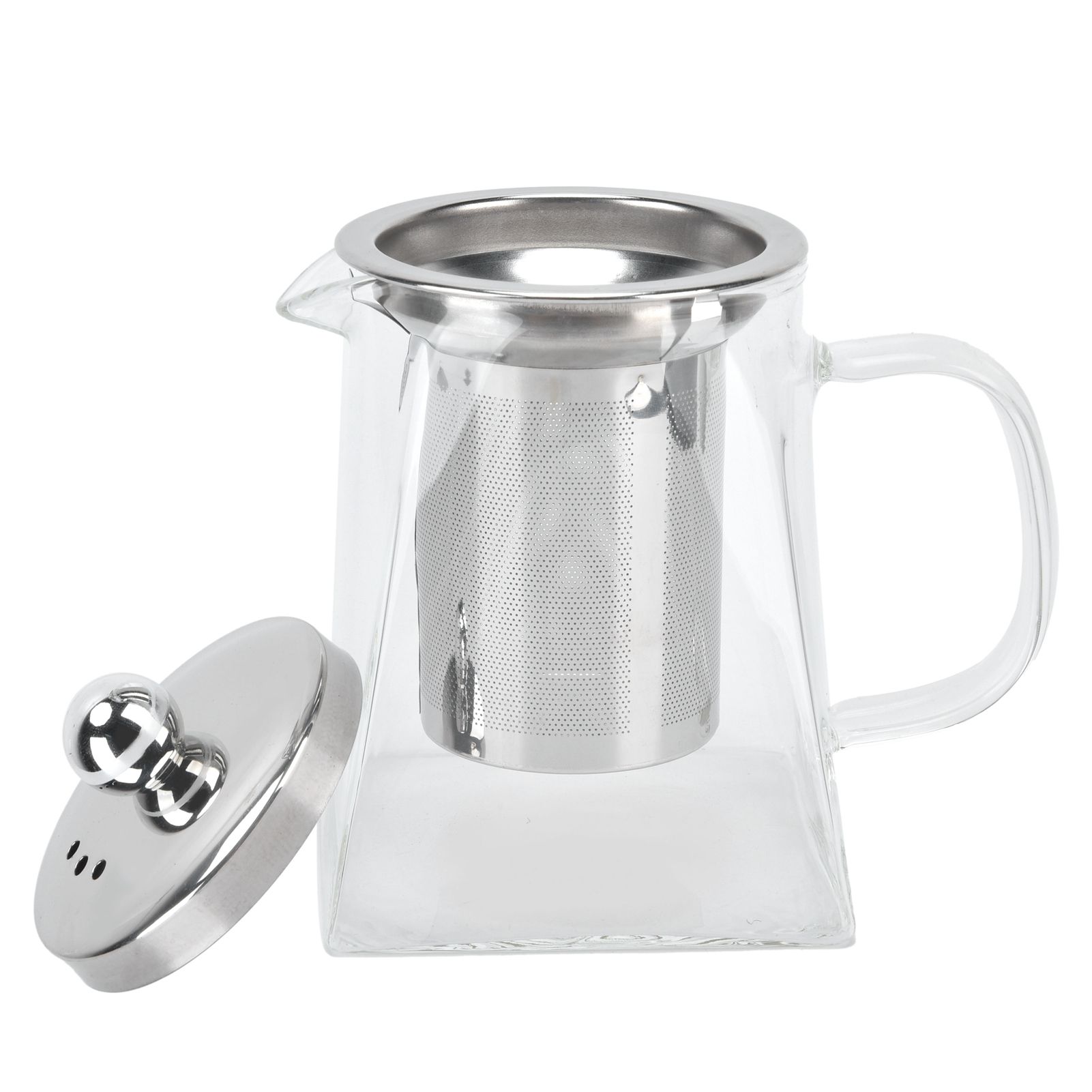 Transparent Glass Teapot with Removable 304 Stainless Steel Filter Tea Kettle view 7