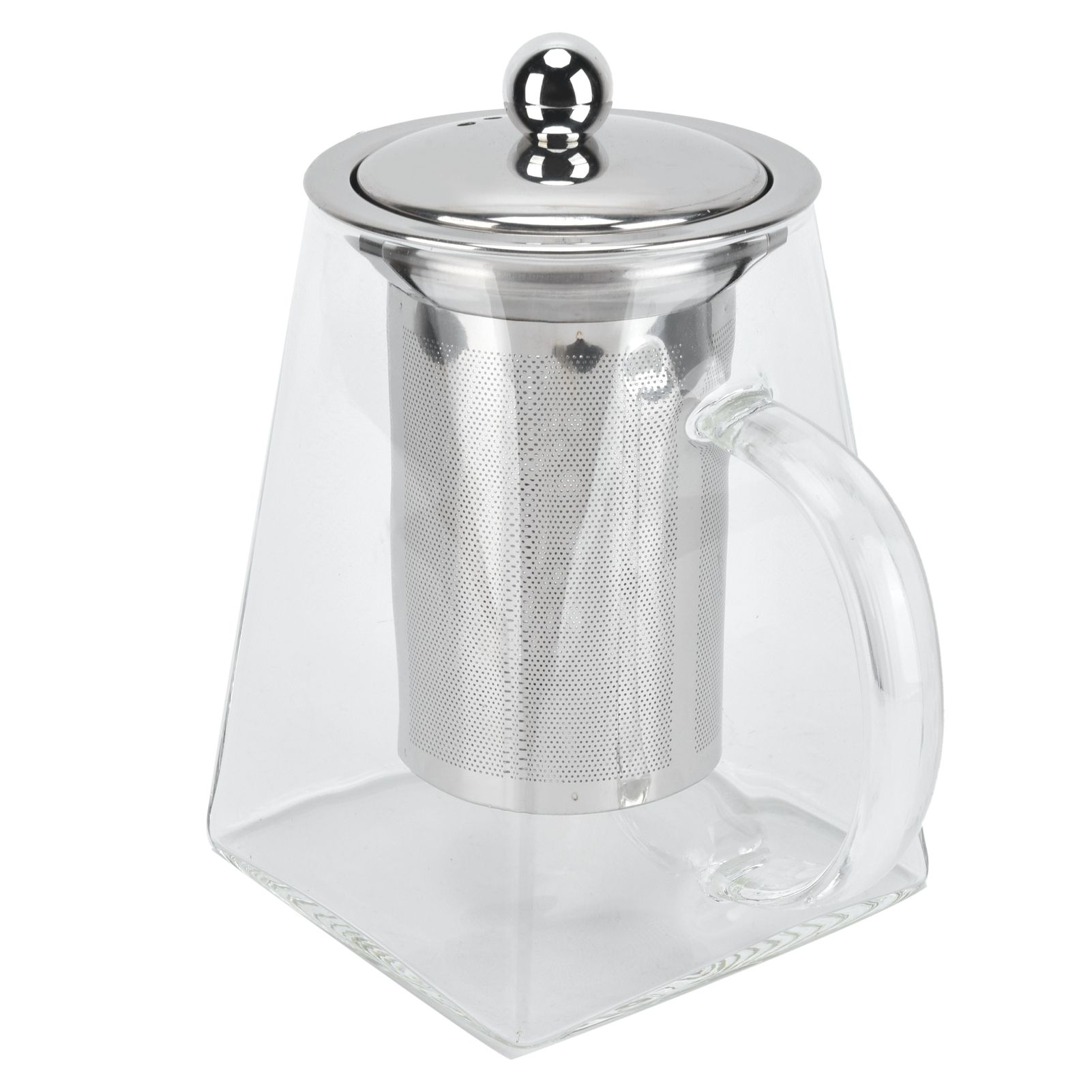 Transparent Glass Teapot with Removable 304 Stainless Steel Filter Tea Kettle