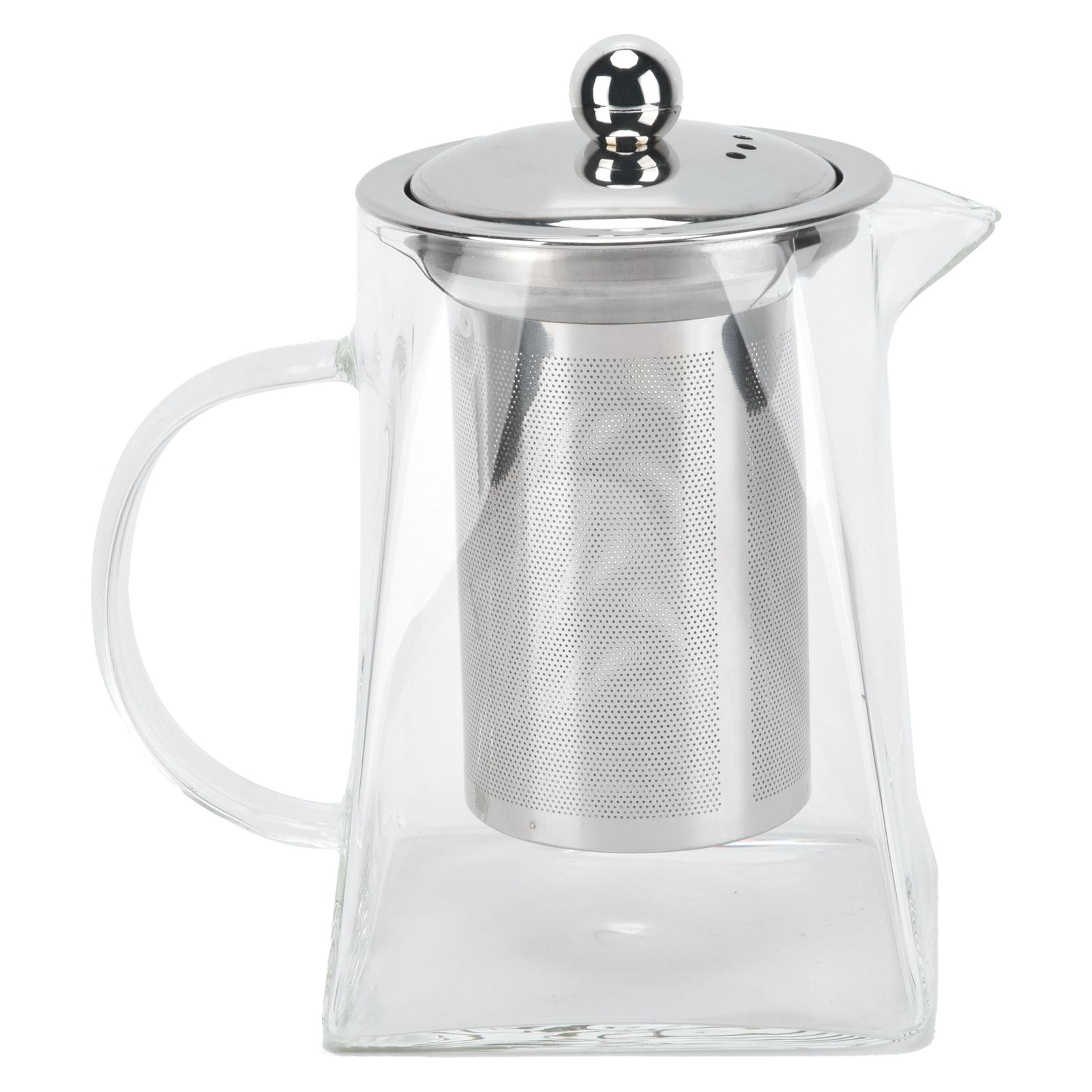 Transparent Glass Teapot with Removable 304 Stainless Steel Filter Tea Kettle view 2