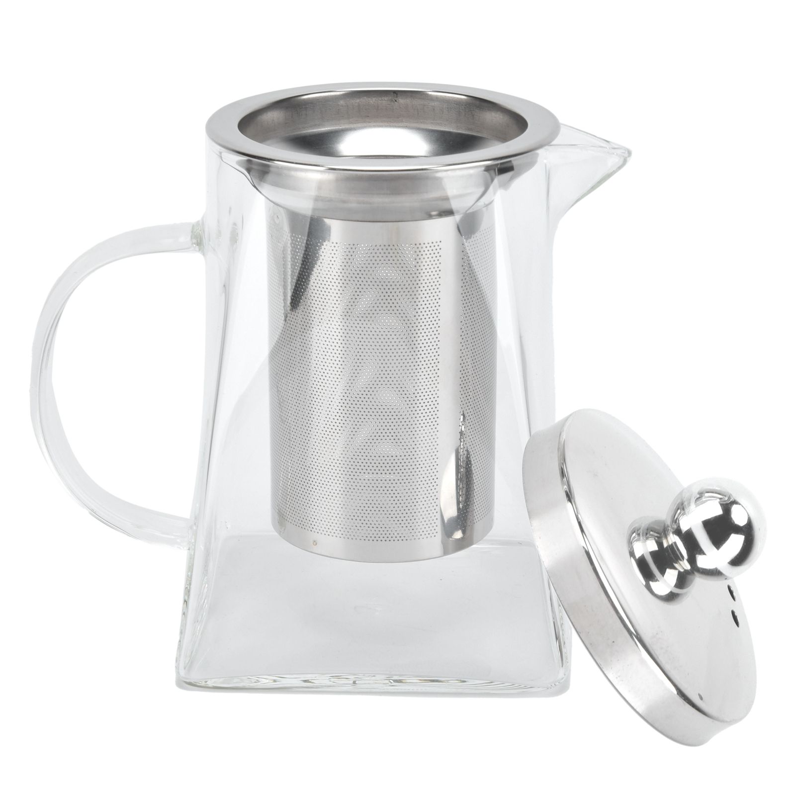 Transparent Glass Teapot with Removable 304 Stainless Steel Filter Tea Kettle view 3