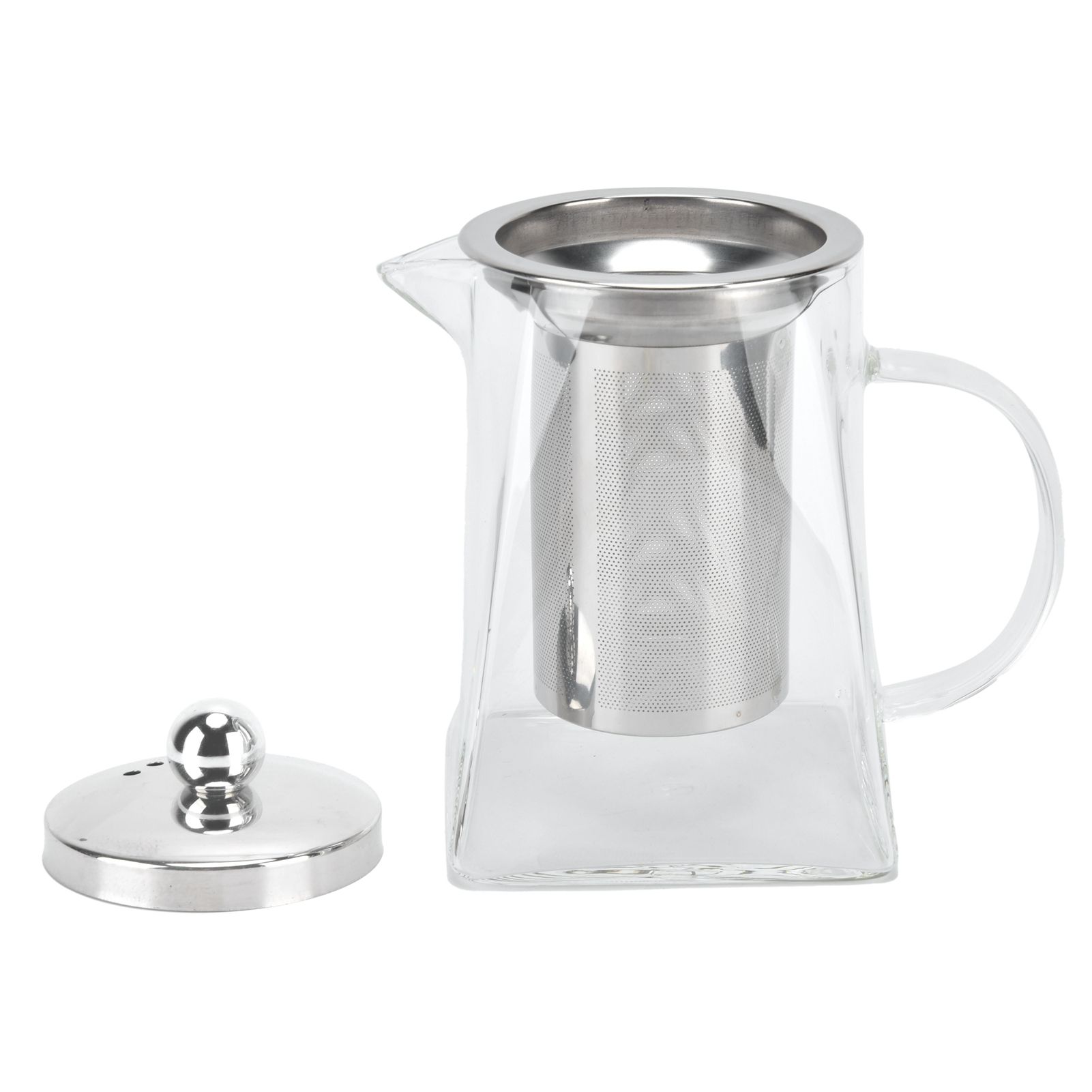Transparent Glass Teapot with Removable 304 Stainless Steel Filter Tea Kettle view 5