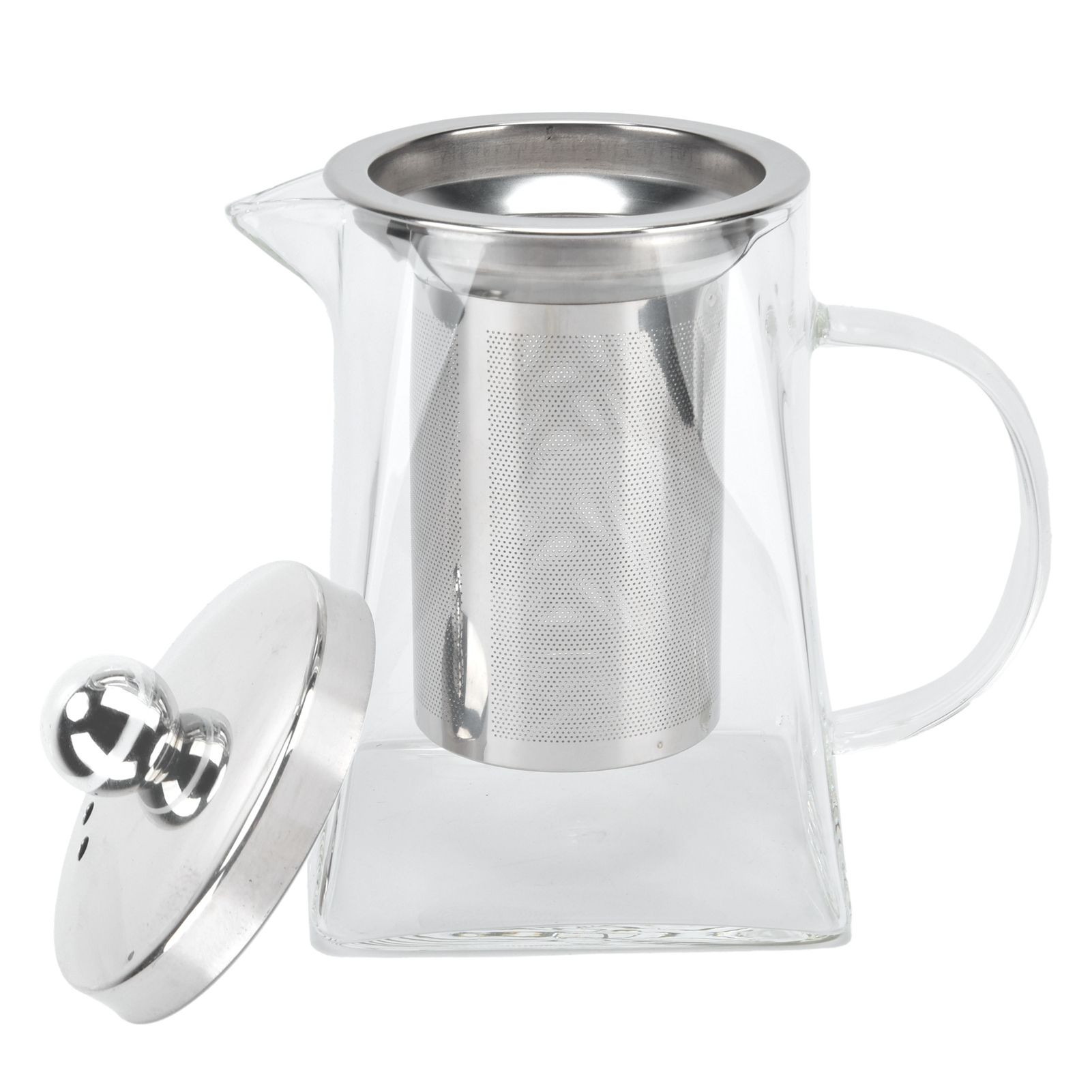 Transparent Glass Teapot with Removable 304 Stainless Steel Filter Tea Kettle view 8